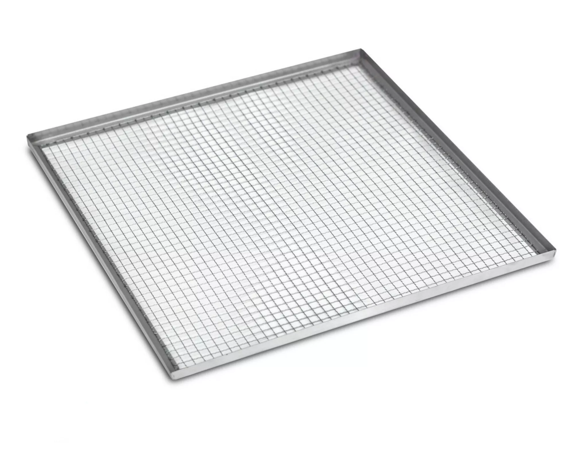 Лоток із харчової нержавіючої сталі з бортиками (500х500 мм).