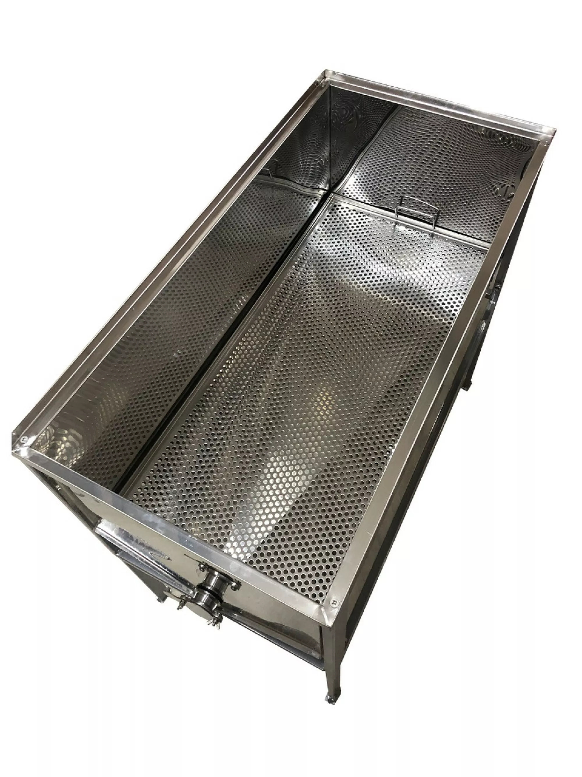 Стіл для розпечатування сот - 1 метр. FB плоский кошик - нержавіючий кран