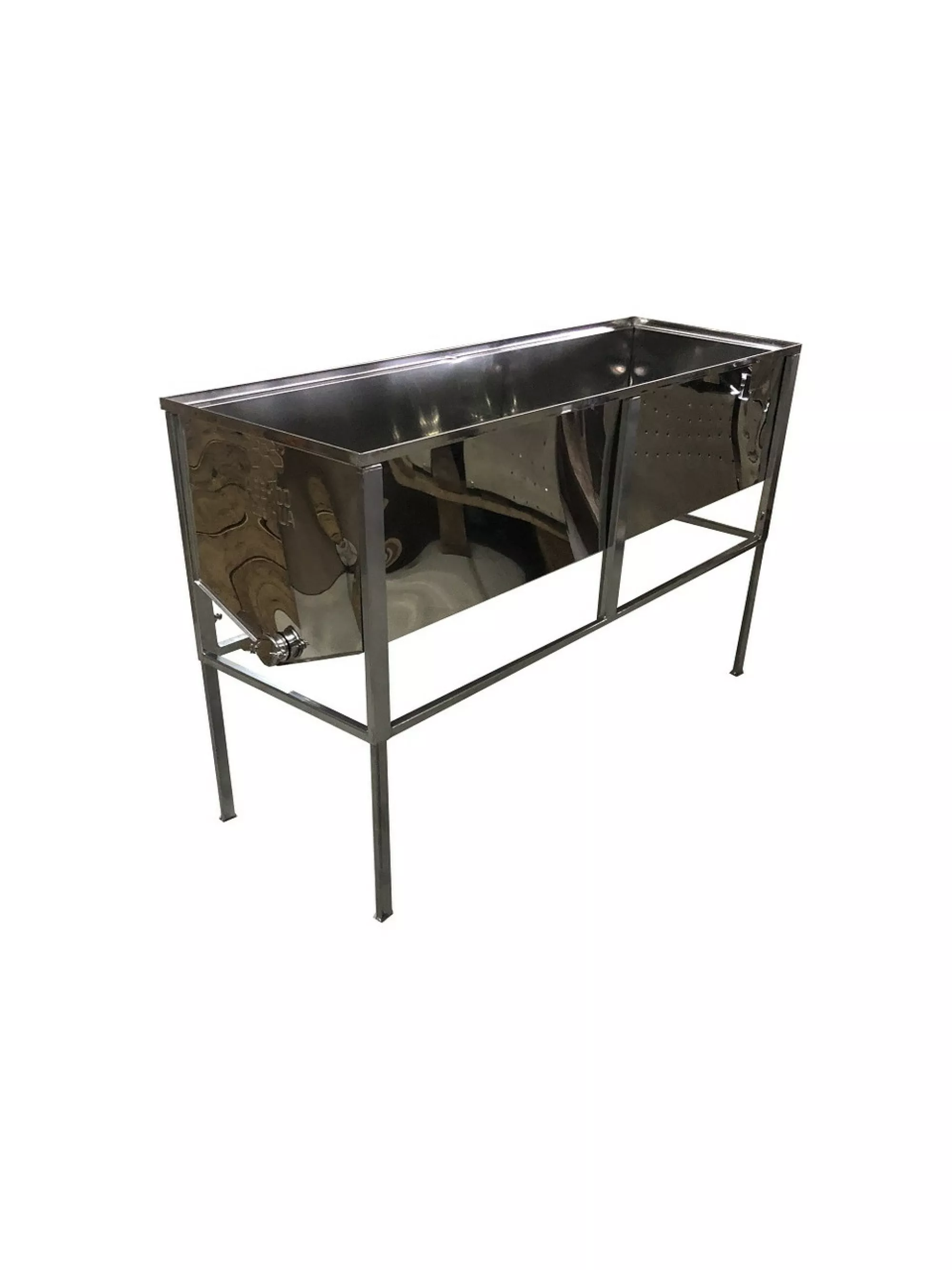 Стіл для розпечатки сот - 1,5 метра. FB плоский кошик - нержавіючий кран