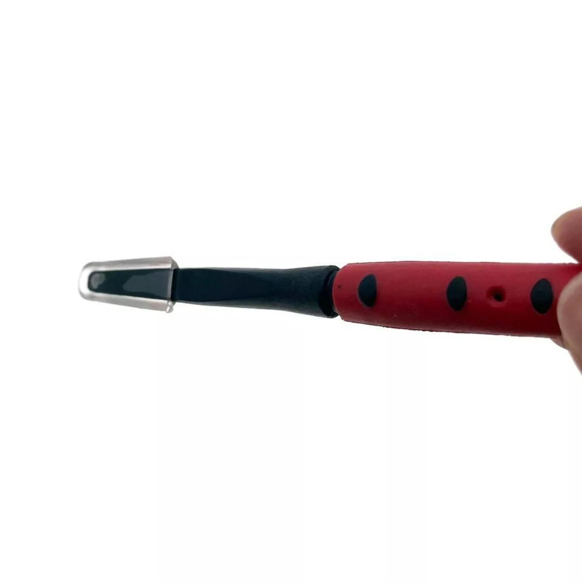 Шпатель для збору маточного молочка, двосторонній (червона ручка)