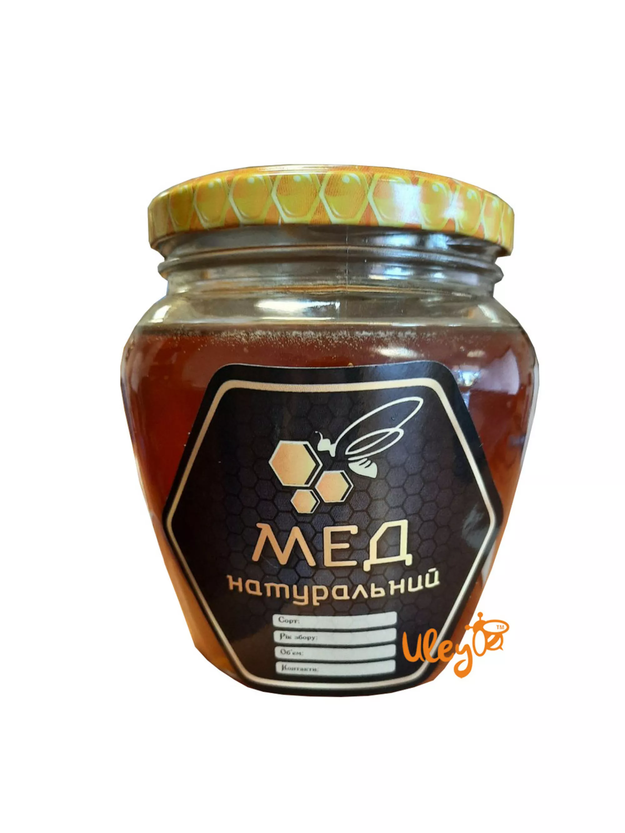 Етикетка Шестигранник Сота (чорна), 8,2х7,3 см (самоклейка) – 1 шт.