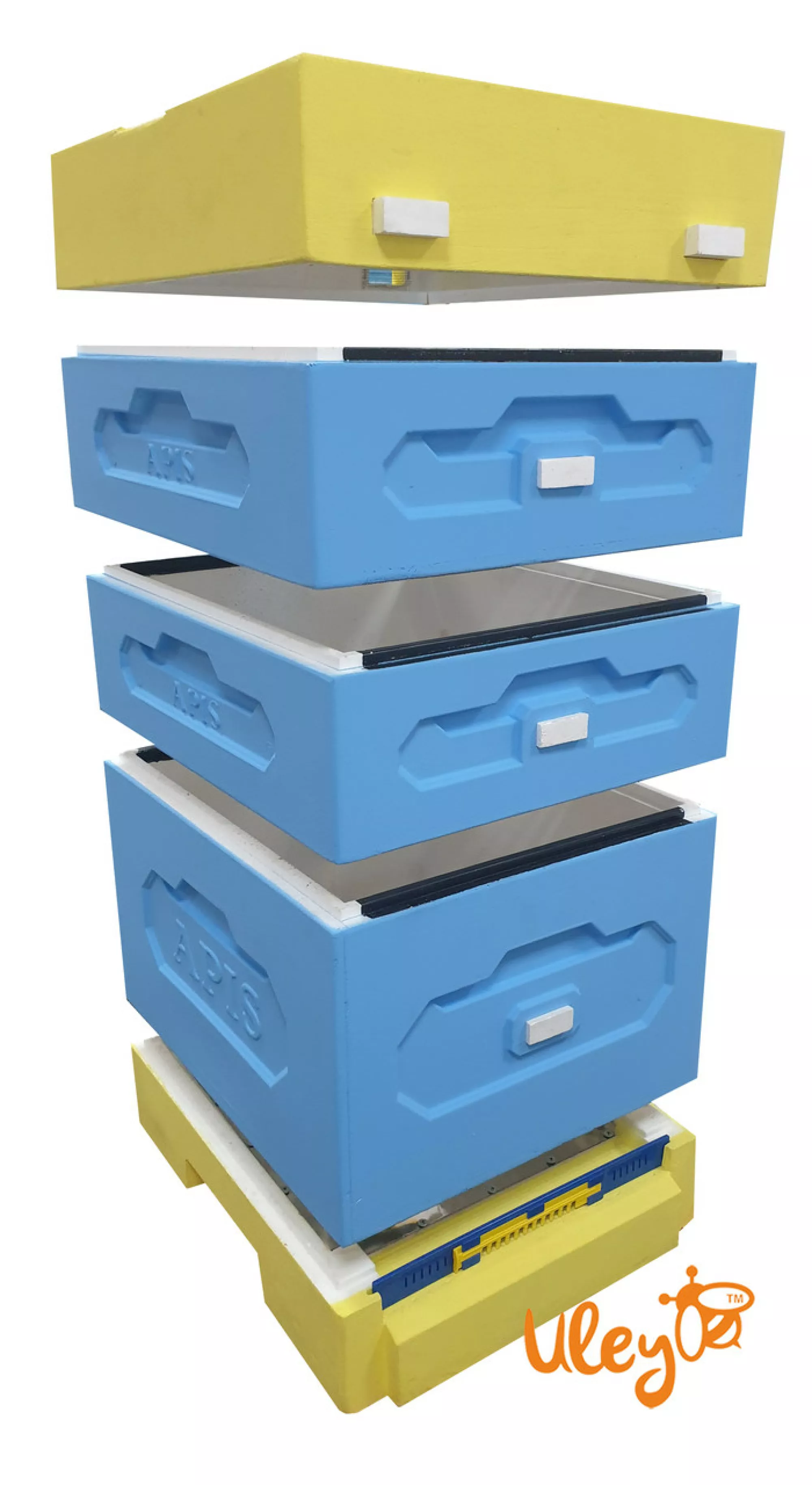 Вулик ППС, 1 корпус «Дадан 300 мм» на 10 рамок + 2 магазину 145 мм, сітчасте дно, високий дах