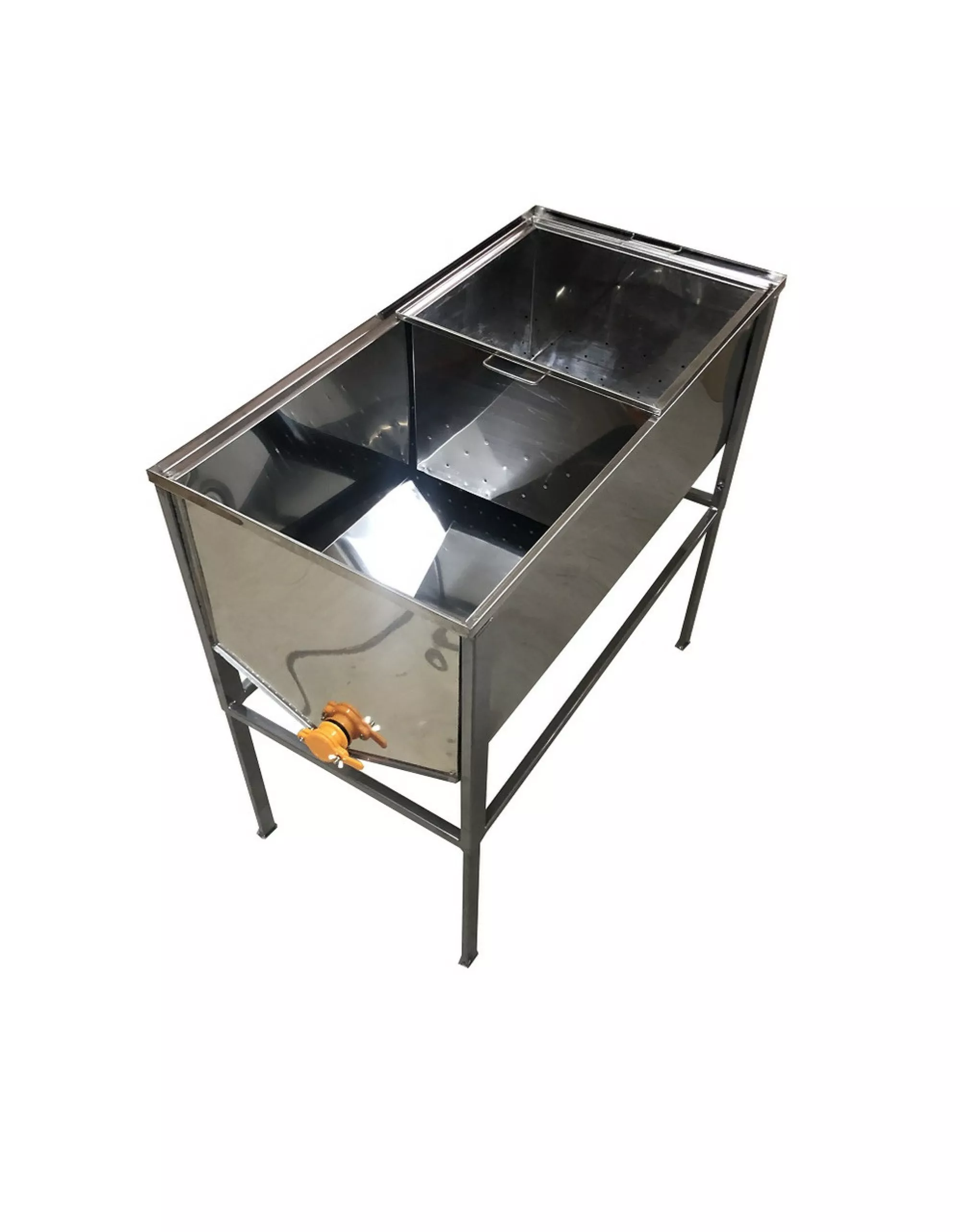 Стіл для розпечатування сот -1 метр. Глибокий кошик - пластиковий кран