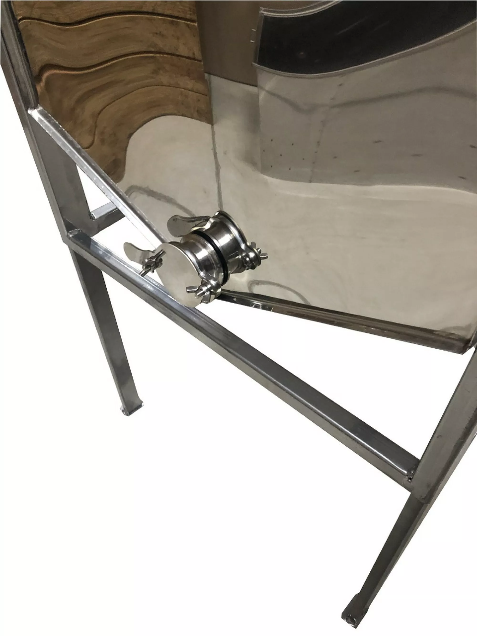 Стіл для розпечатки сот - 1,5 метра. FB плоский кошик - нержавіючий кран