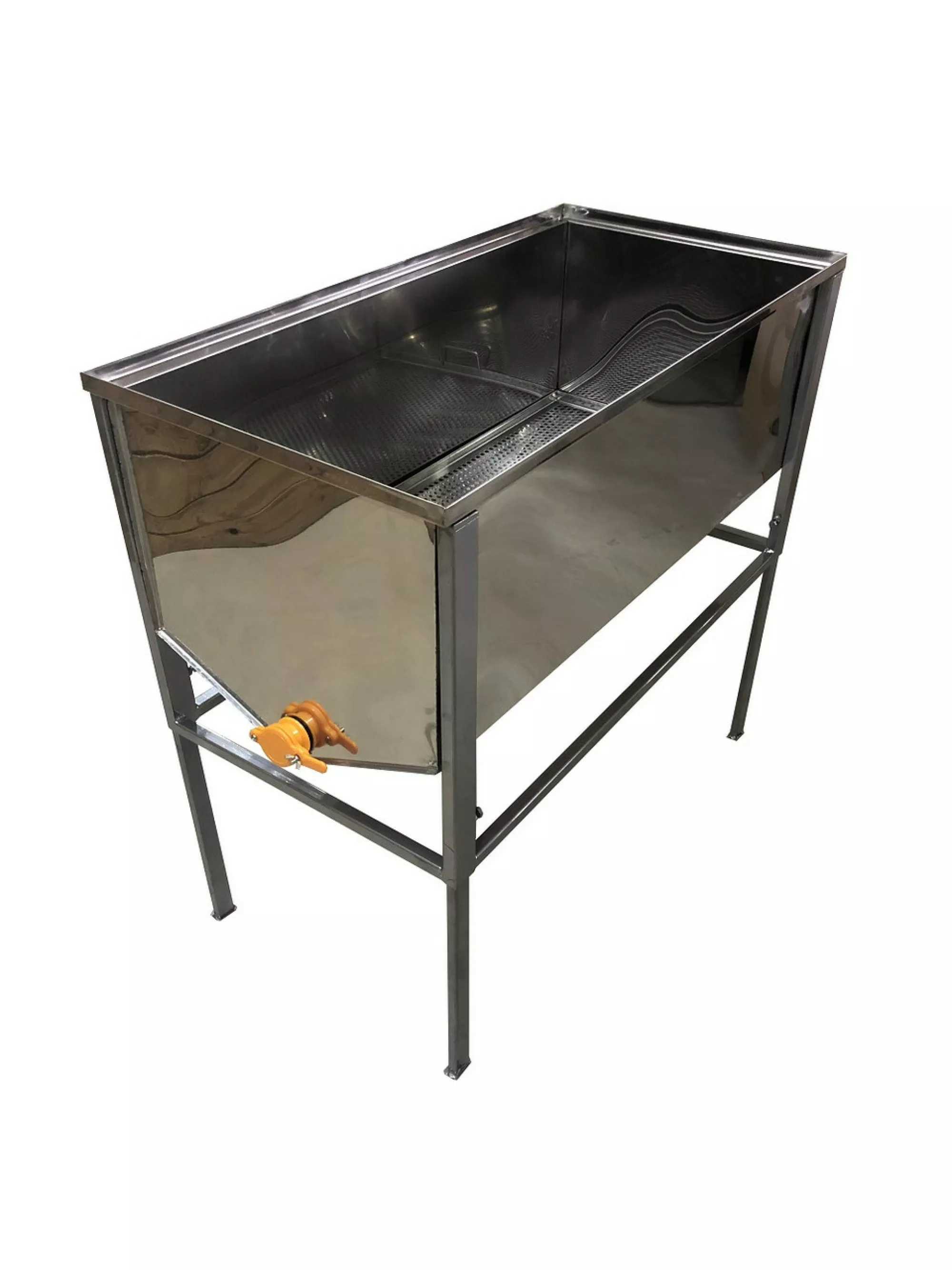 Стіл для розпечатування сот - 1 метр. FB плоский кошик - пластиковий кран