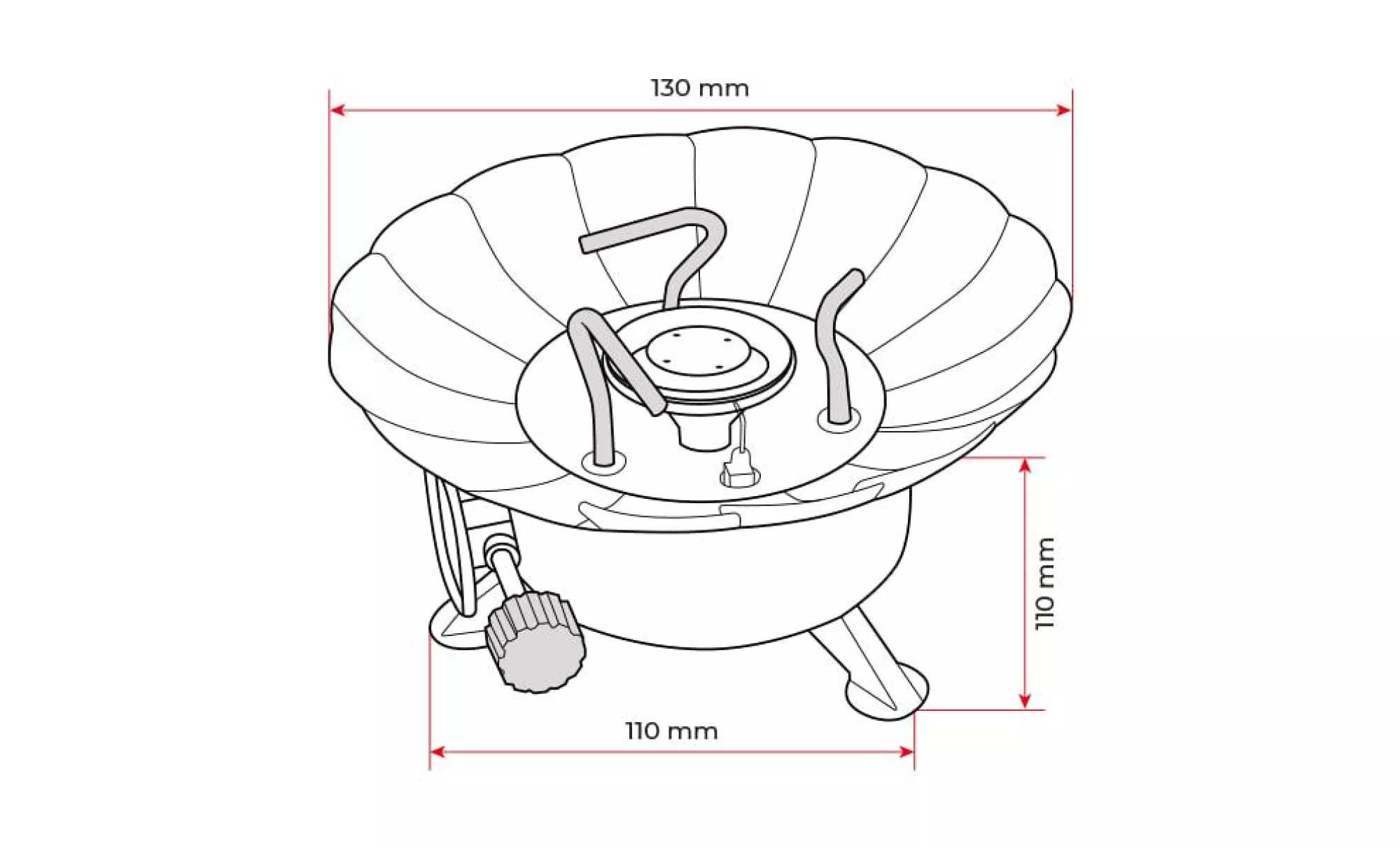 Пальник газовий туристичний із захистом від вітру INTERTOOL GS-0011