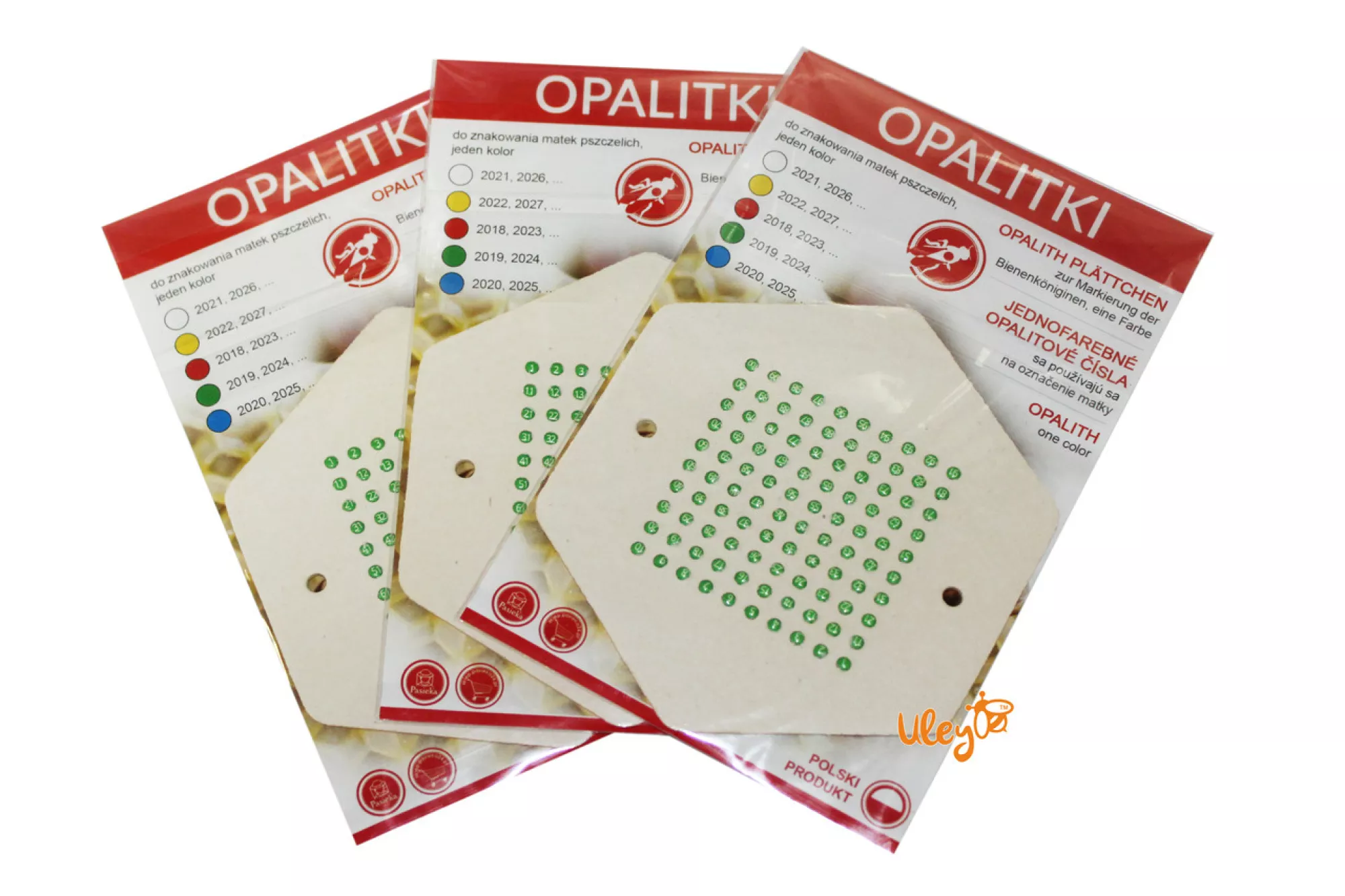 Мітки Номерні (1-99) опалитові, зелений колір 2024, 2029. Лисонь Польща