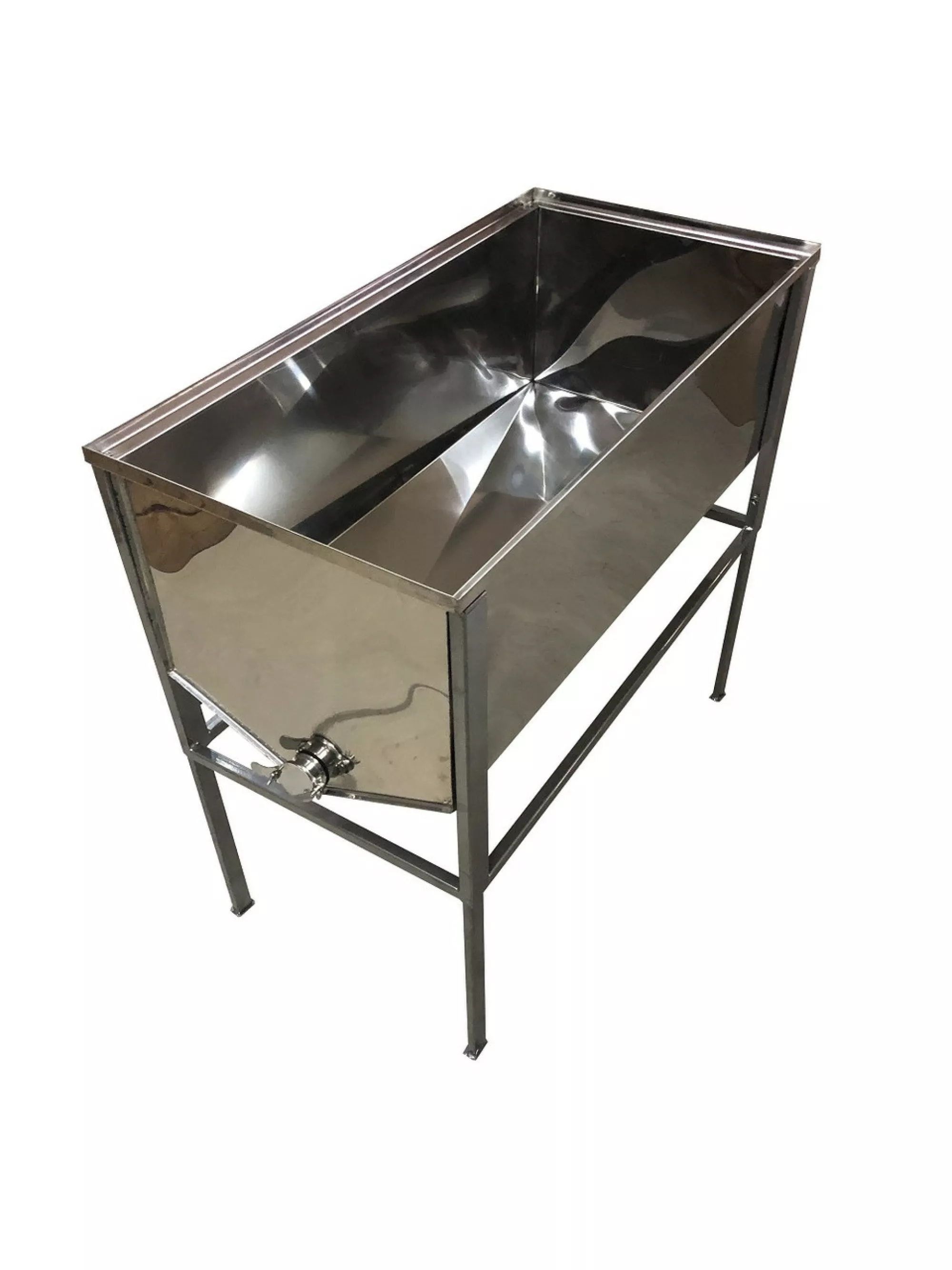 Стіл для розпечатування сот - 1 метр. FB плоский кошик - нержавіючий кран