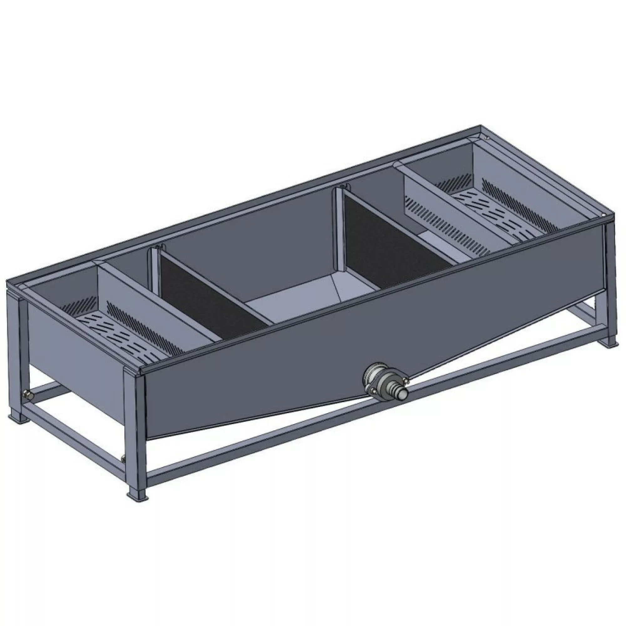 Бак-відстійник 60 літрів, горизонтальний під медогонку. З фільтром