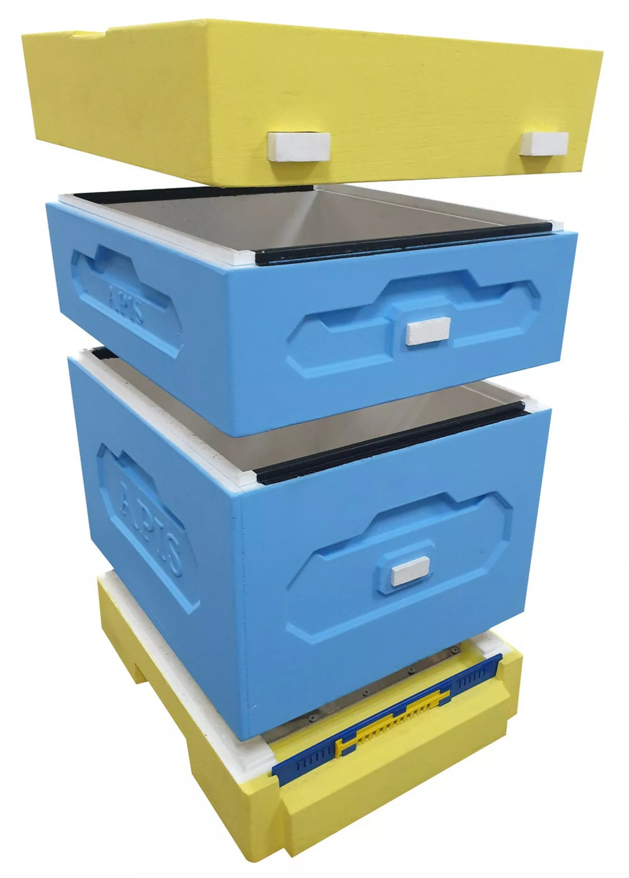 Вулик ППС, 1 корпус «Дадан 300 мм» на 10 рамок + 1 магазин 145 мм, сітчасте дно, високий дах