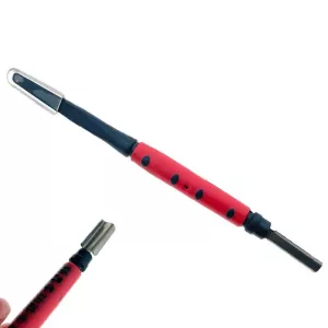 Шпатель для збору маточного молочка, двосторонній (червона ручка)