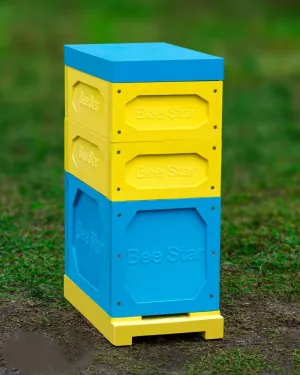 Вулик ППУ “BeeStar” (1 корпус Дадан 300 мм + 2 магазин на 6 рамок) – кольоровий