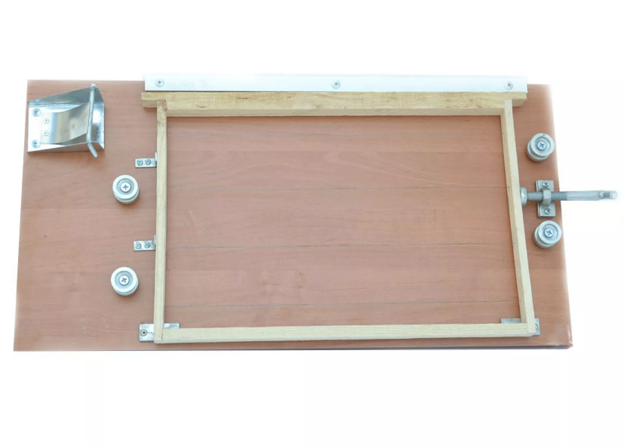 Комплект для збирання бджолиних рамок (дирокол, кондуктор, пристрій для натяжки дроту)