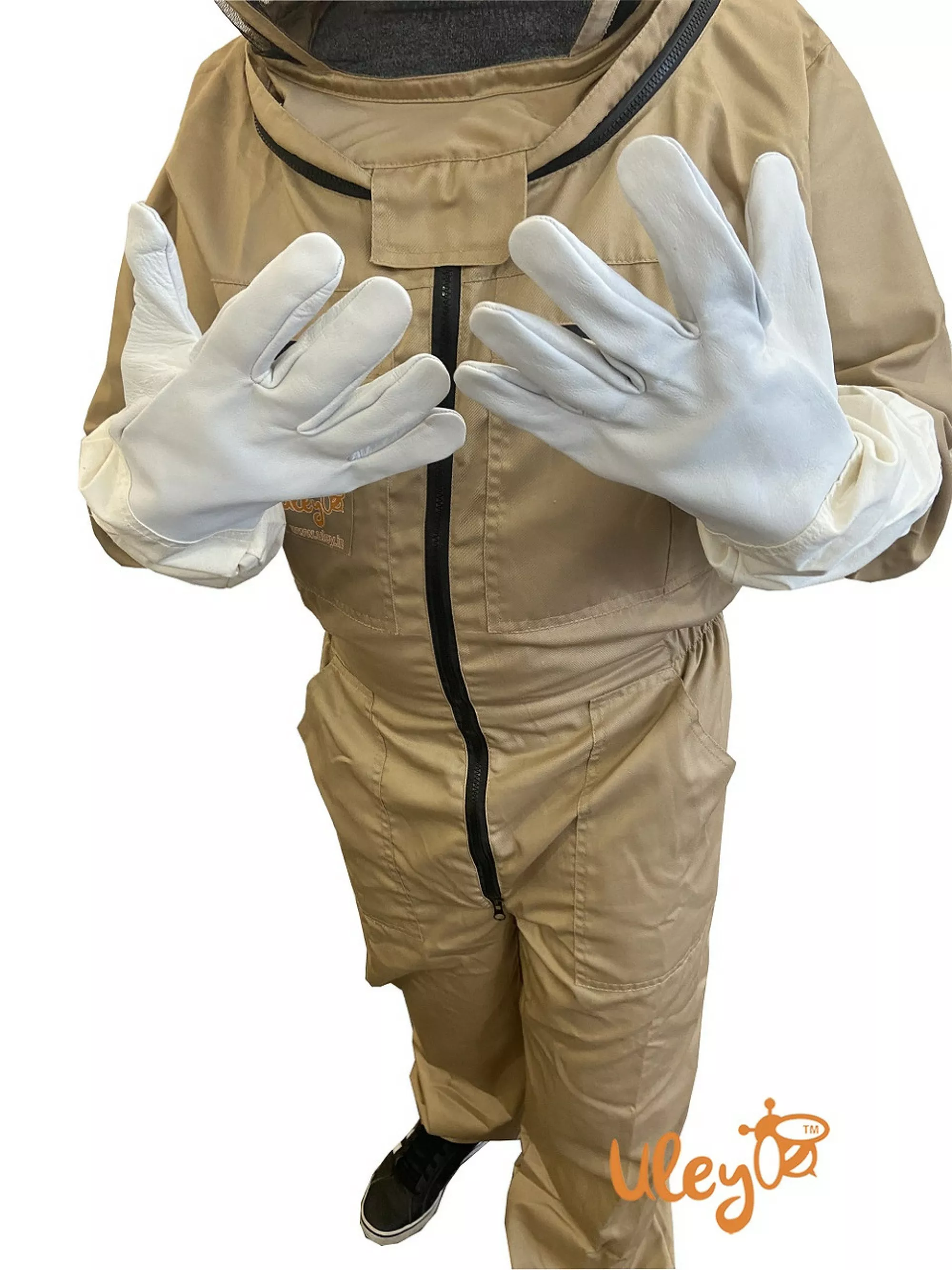 Комбінезон бджоляра з маскою Євро + Рукавички з нарукавниками ШКІРЯНІ -КОМПЛЕКТ