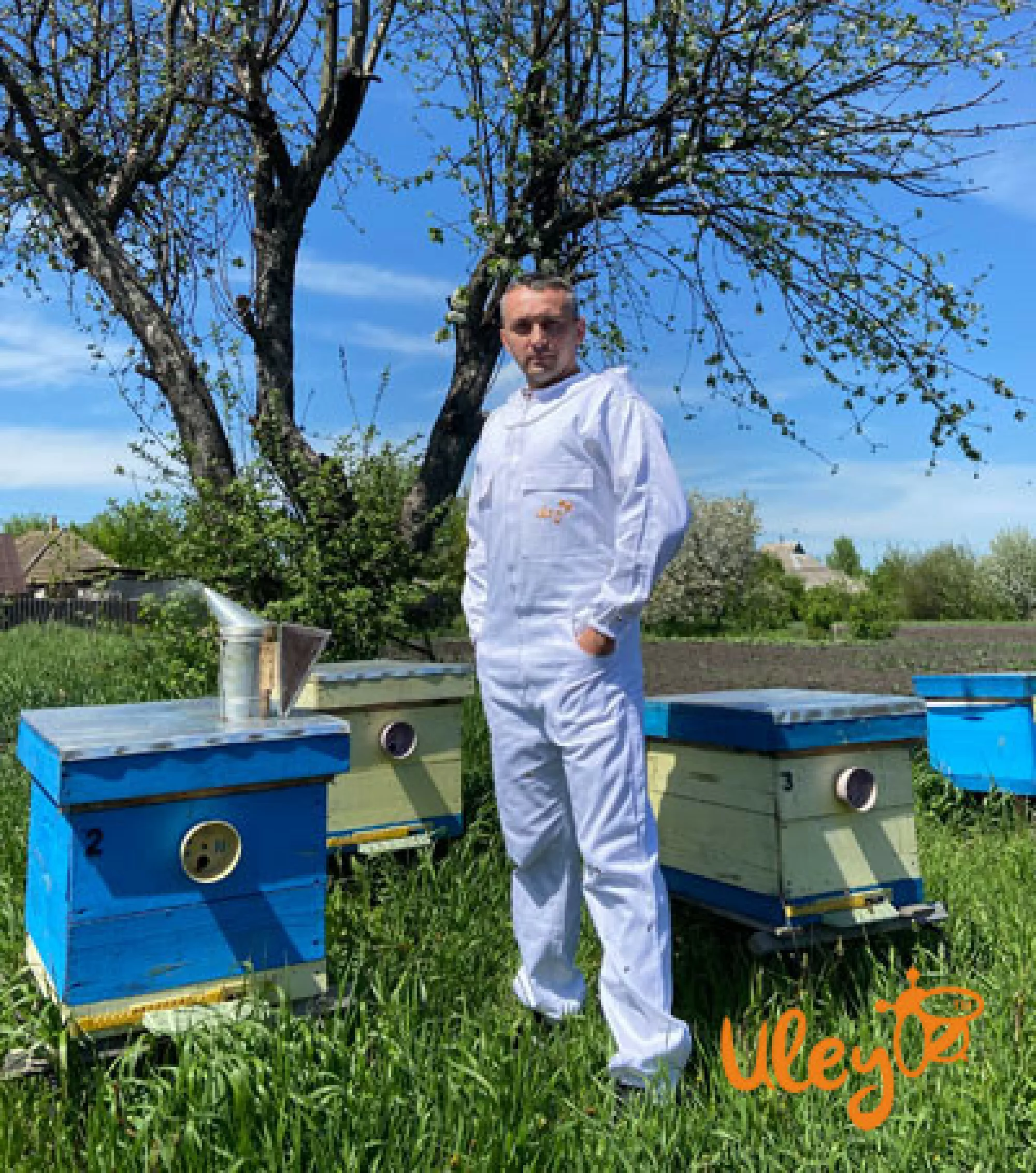 Комбінезон бджоляра (білий) з маскою "Євро". Пакистан, розміри XS, S