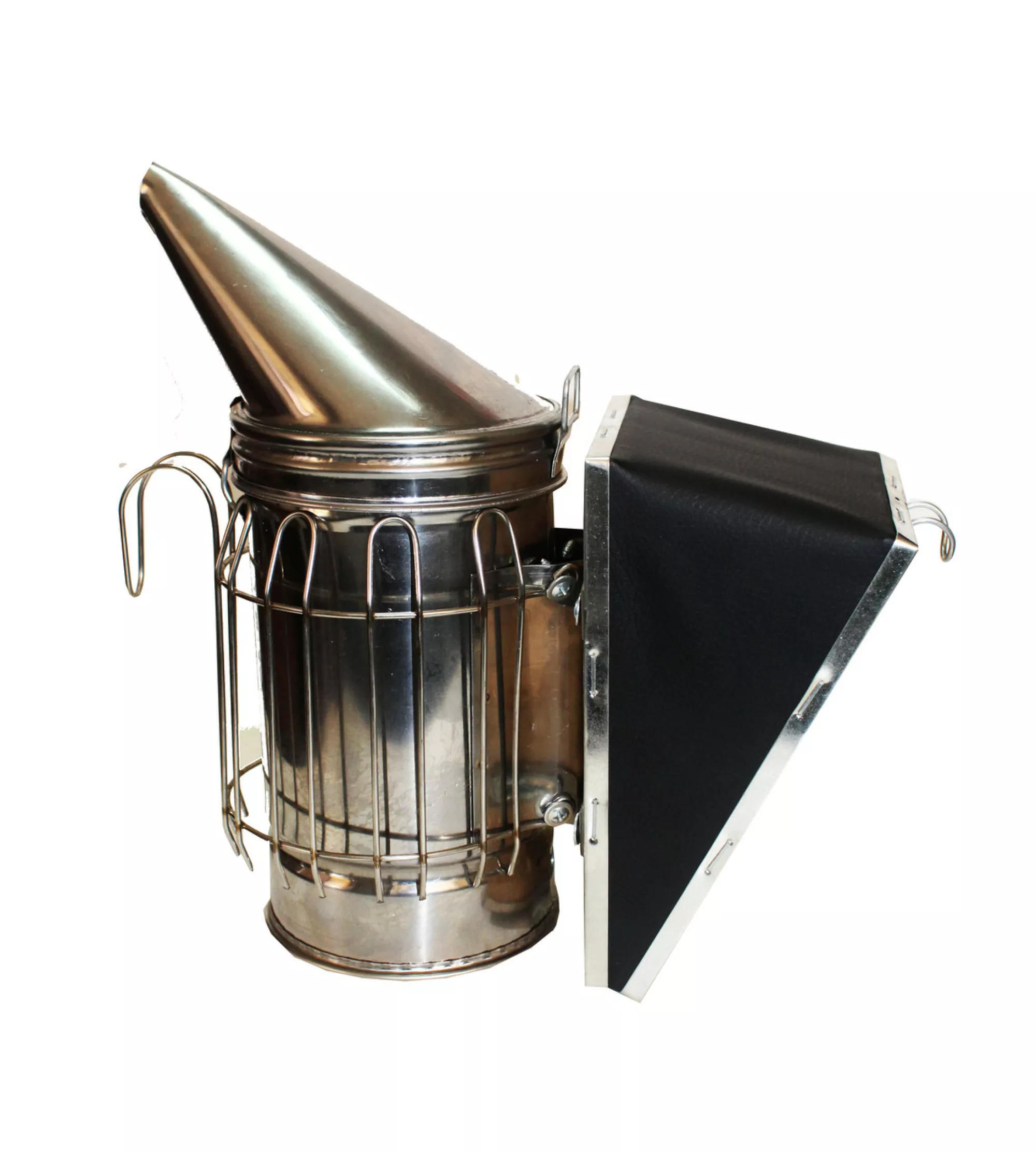 Димар пасічний з Нержавіючої сталі, міх знімний зі шкірозамінника. Огорожа з прута Ø 2