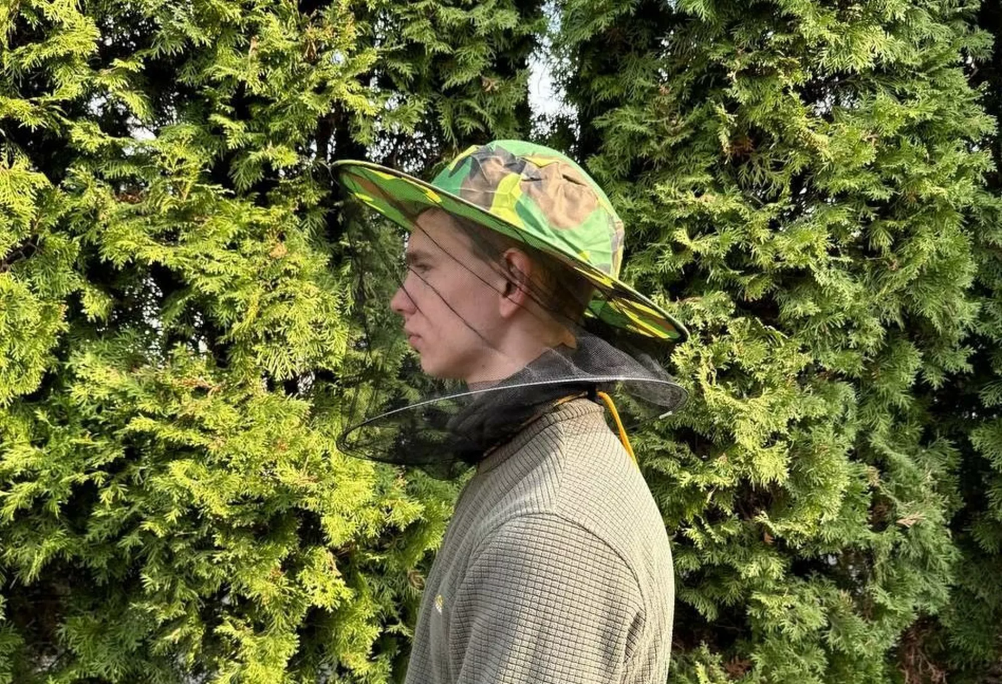 Маска бджоляра камуфляжна (сітка по колу)