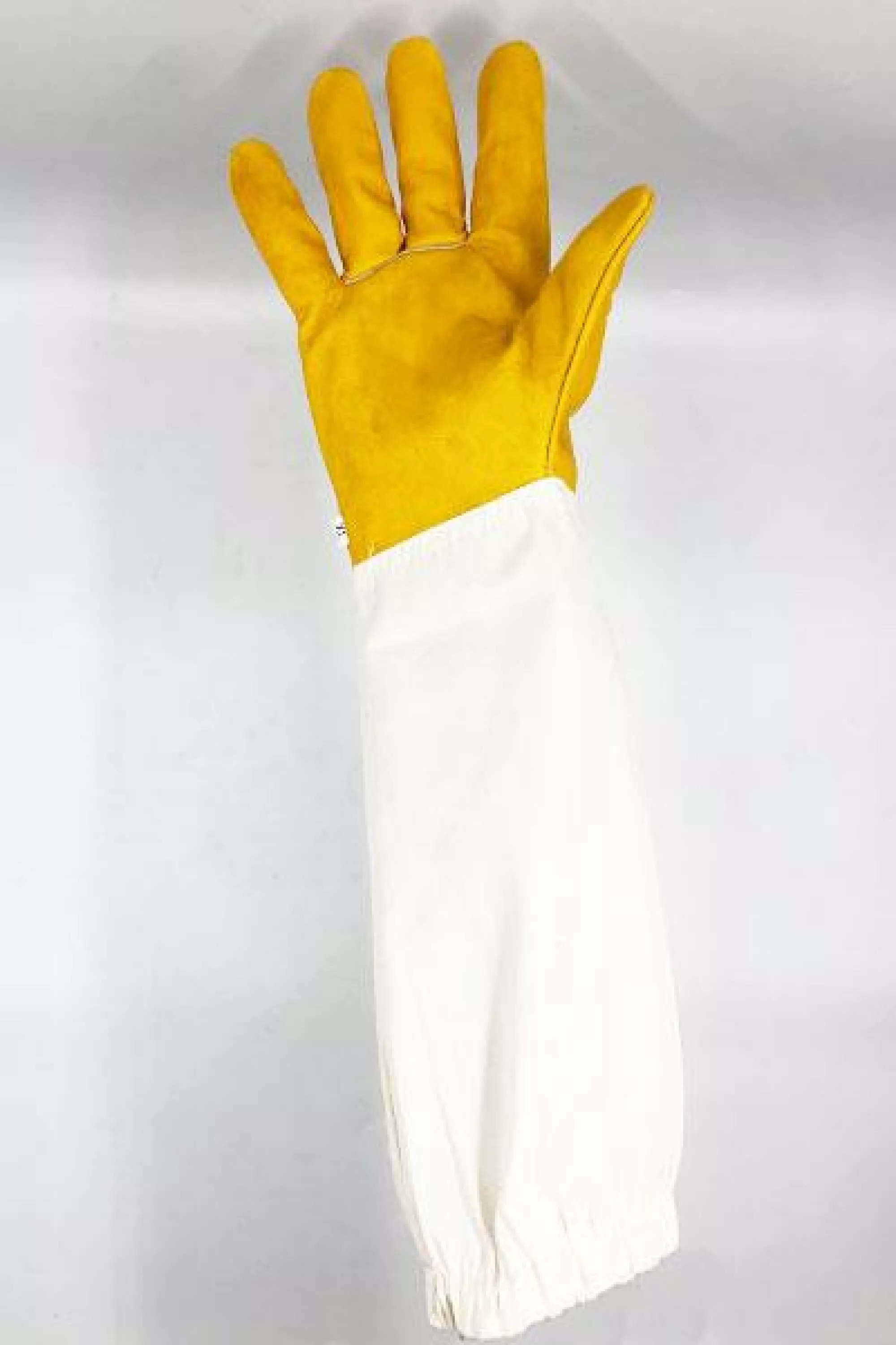 Рукавички бджоляра з нарукавниками. Ялова шкіра щільна зносостійка. «Пакистан»