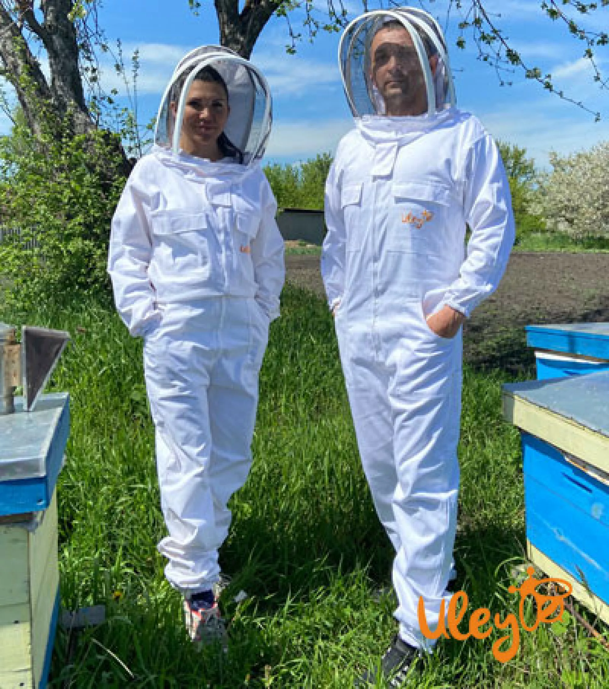 Комбінезон бджоляра (білий) з маскою "Євро". Пакистан, розміри XS, S