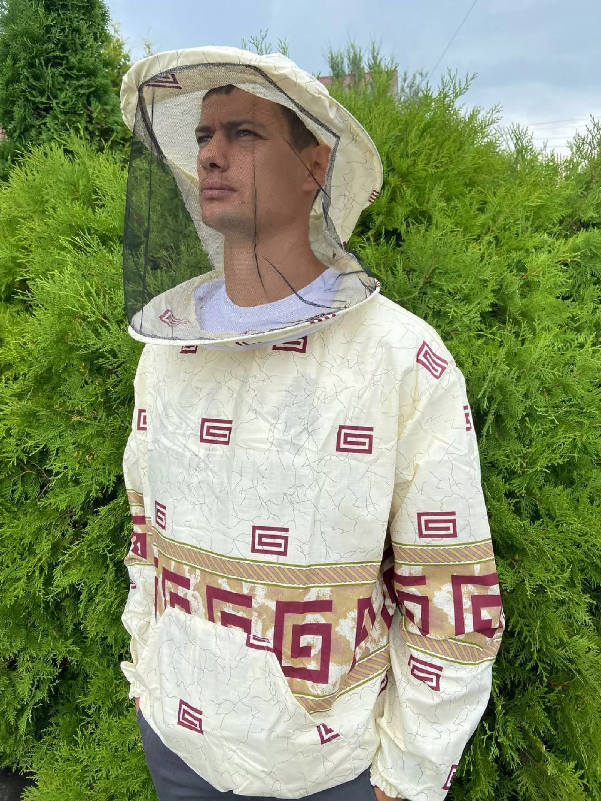 Куртка бджоляра ситцева з маскою