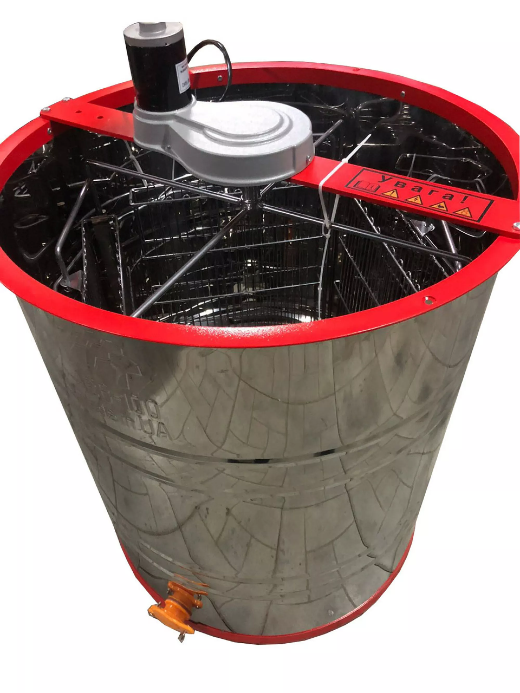 Медогонка 4-х Рамкову. Нержавіюча (AISI 430), Поворотна. Касети зварні, пофарбовані порошковою фарбою. З ЕЛЕКТ