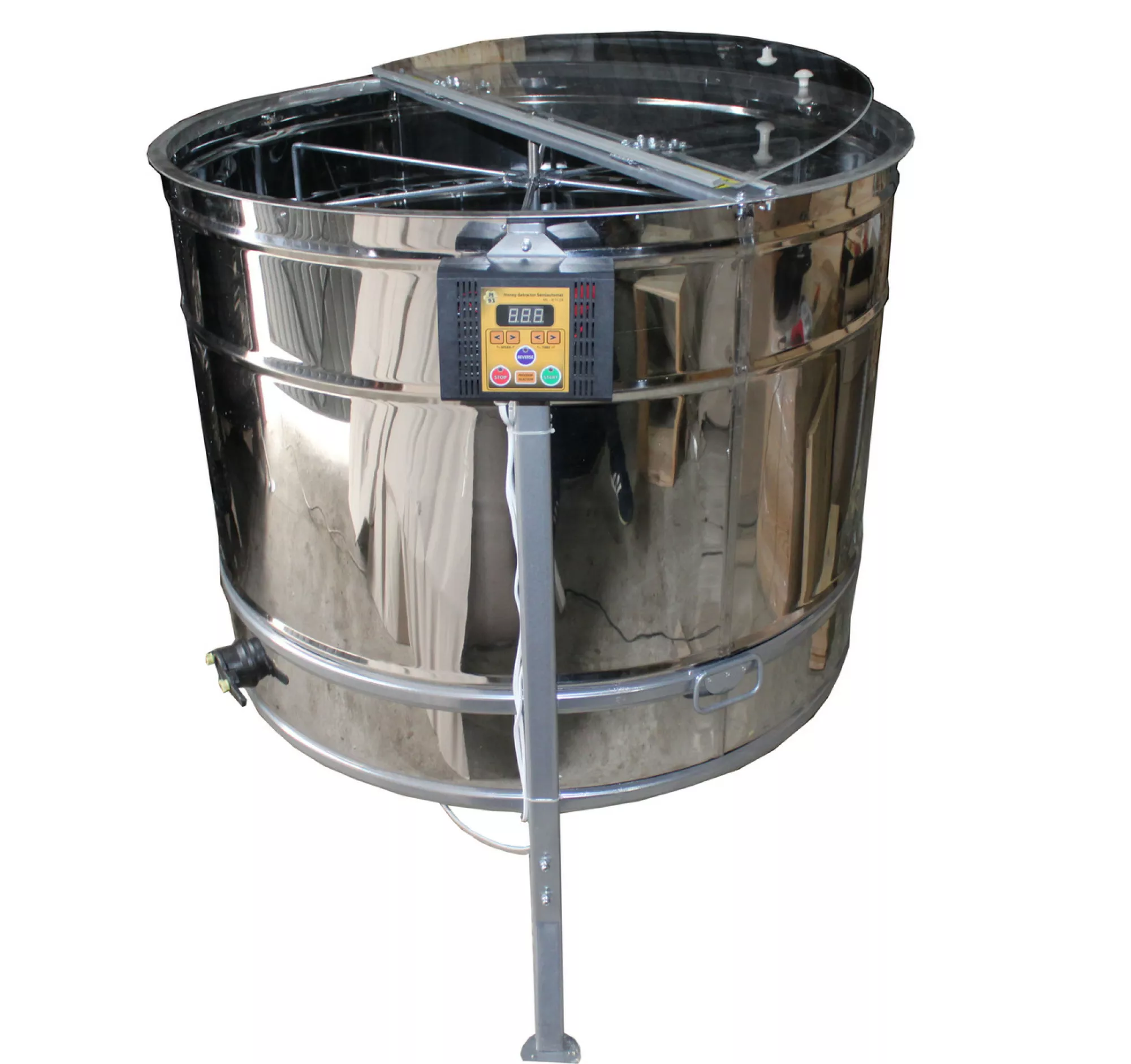 Нержавіюча радіальна автоматична медогонка (27 рамок Дадан, 54 рамок Рута, 54 магазинні рамки)