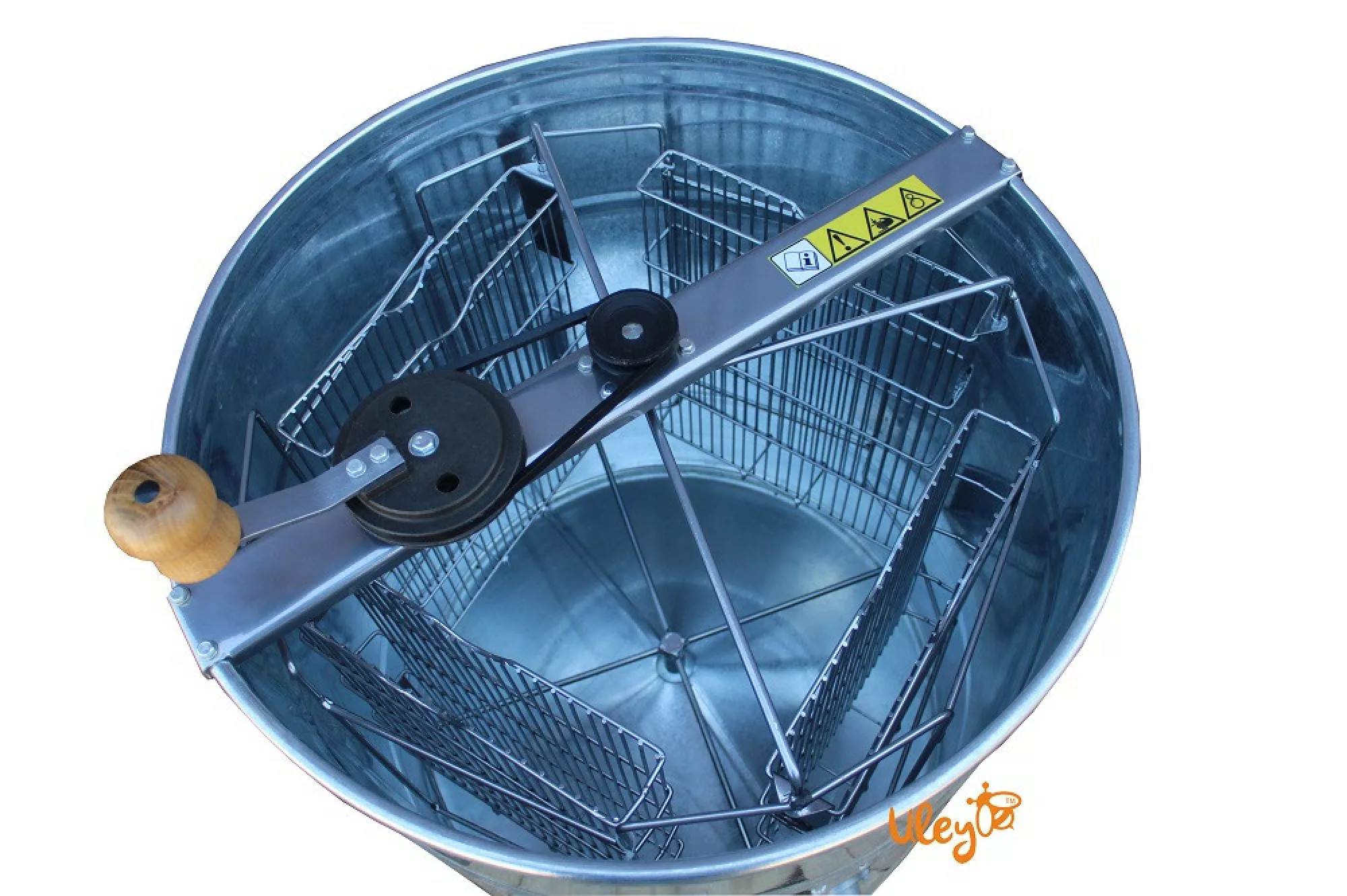 Оцинкована медогонка 4-х рамкову, поворотна. Ремінний привід