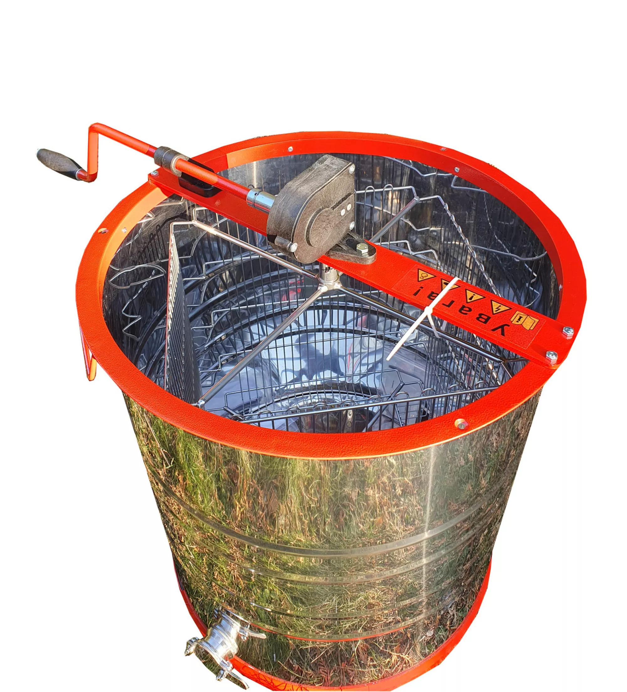 Медогонка нержавіюча 4-х рамкова РКС (ротор і, касети нержавіючі), касети зварні не поворотні