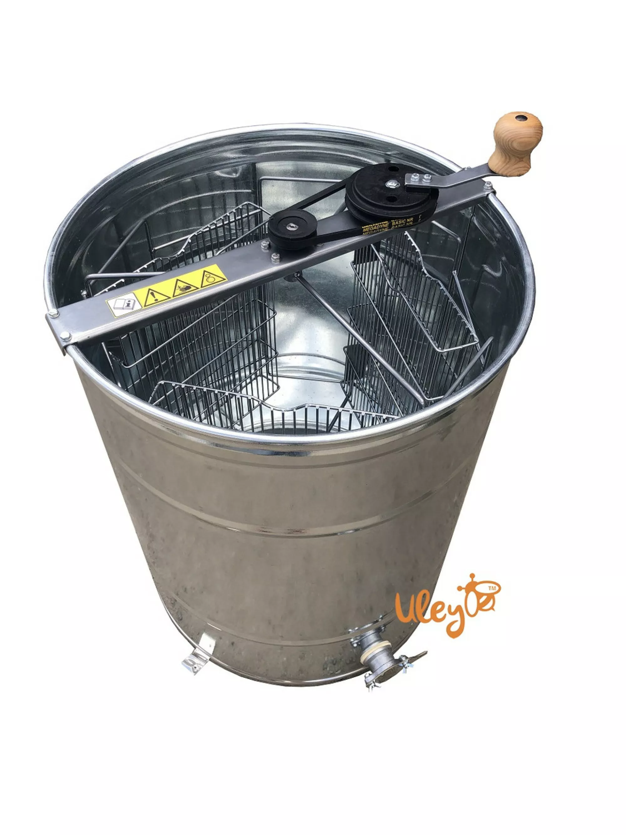 Оцинкована медогонка 3-х рамкова, поворотна. Ремінний привід