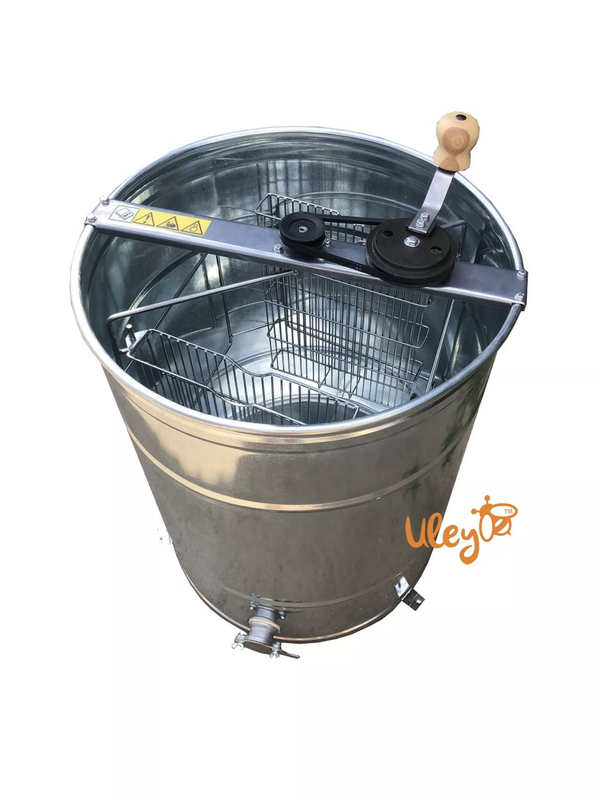 Оцинкована медогонка 2-х рамкова, поворотна. Ремінний привід