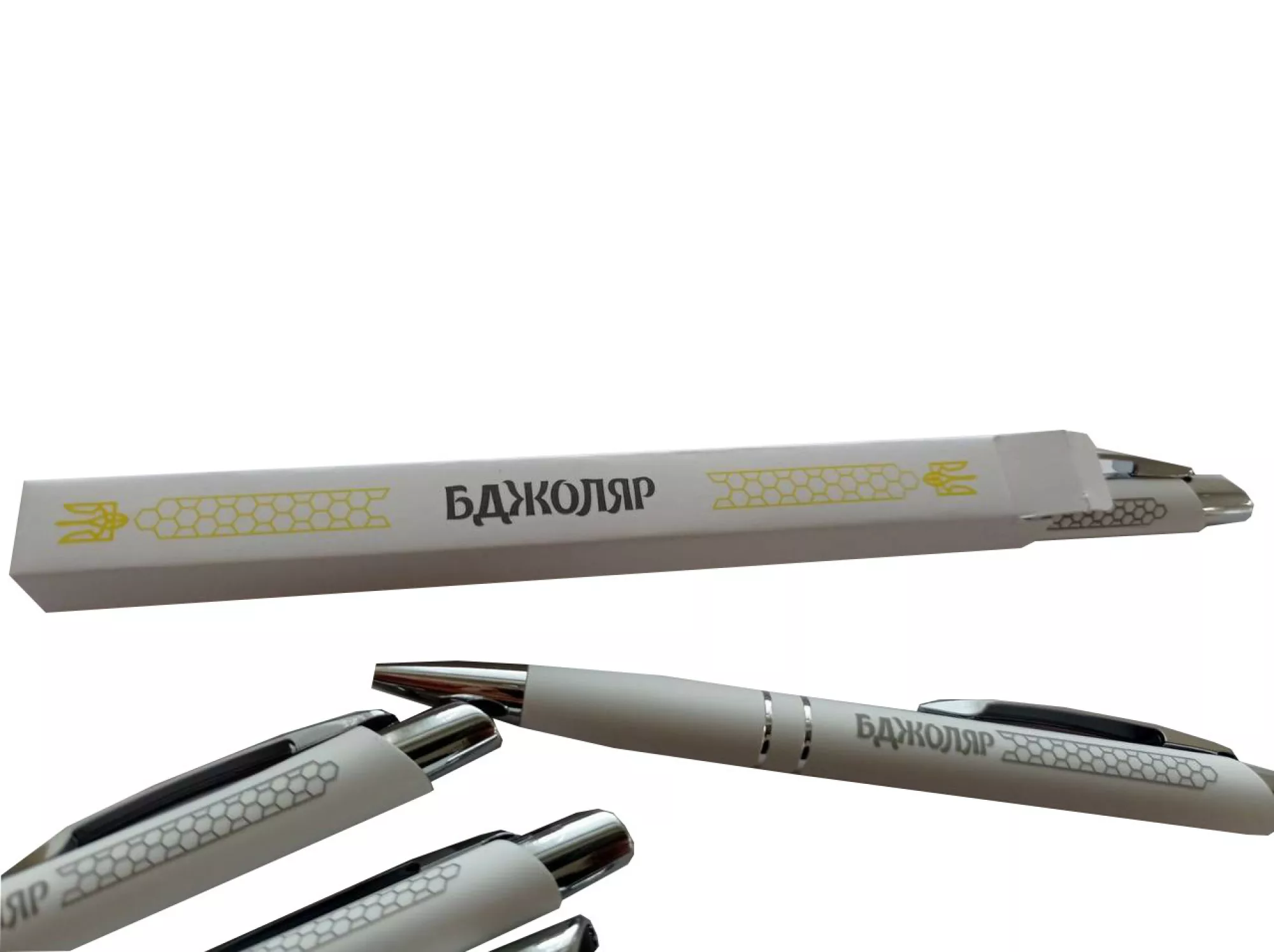 Ручка кулькова алюмінієва “Бджоляр” (модель – Soft Touch)