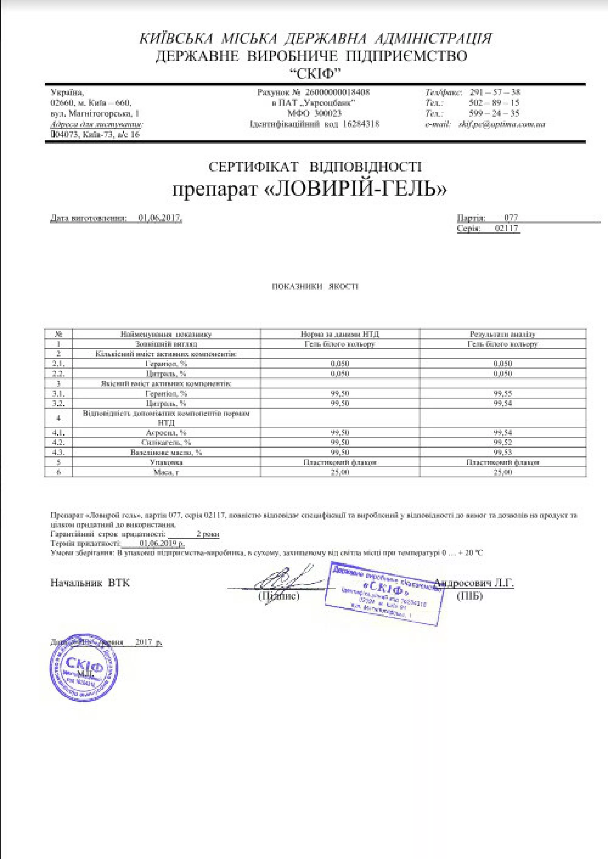 ЛОВИРОЙ-гель 25гр.