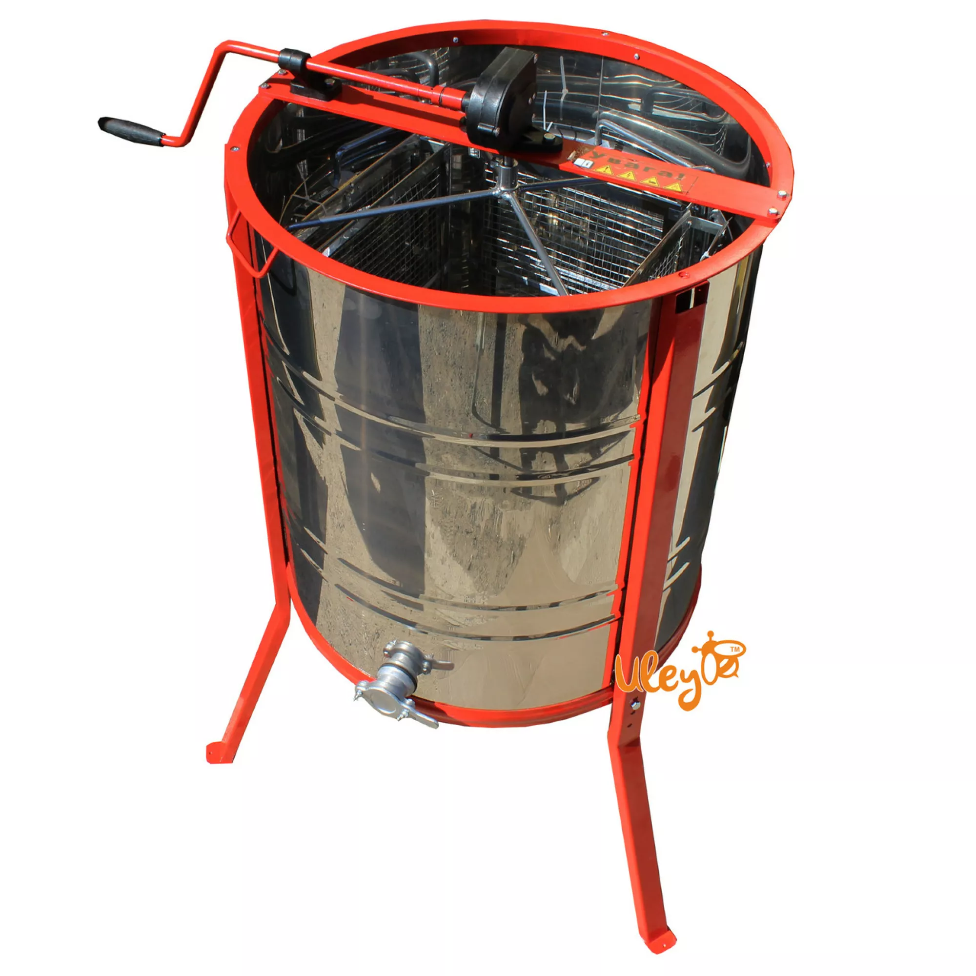 Медогонка 4-х Рамкова Нержавіюча, Поворотна. Касети Нержавіючі. Ротор Нержавіючий. З Підставкою