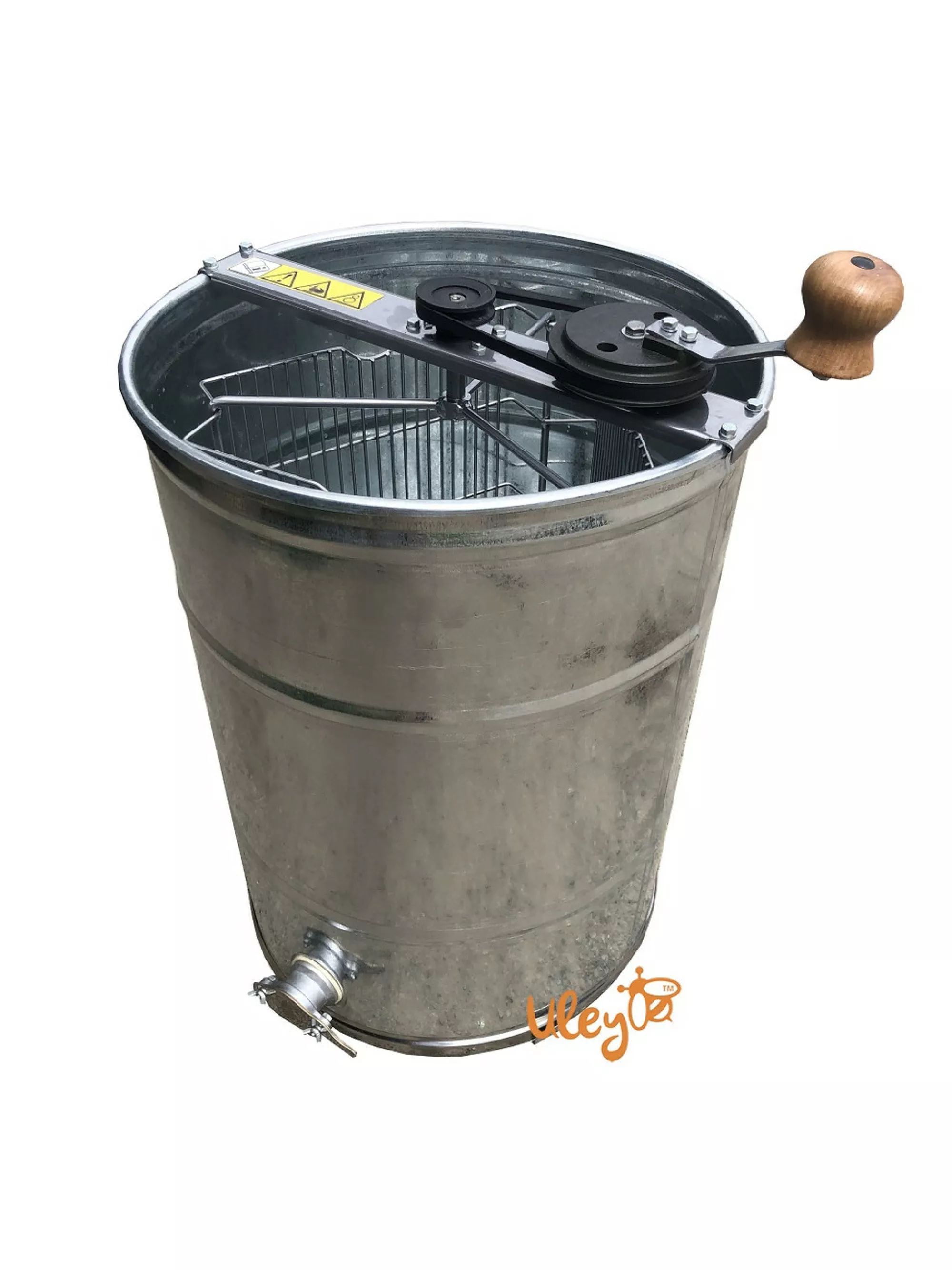 Оцинкована медогонка 3-х рамкова, НЕ поворотна. Ремінний привід