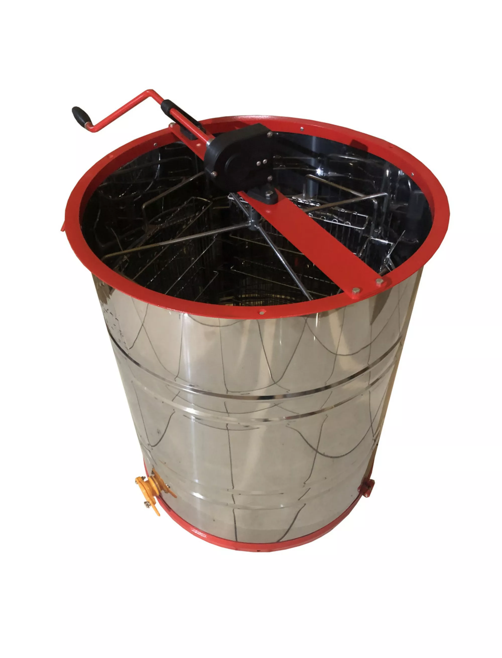 Медогонка 4-х Рамкову. Нержавіюча (AISI 430), Поворотна. Касети зварні, пофарбовані порошковою фарбою