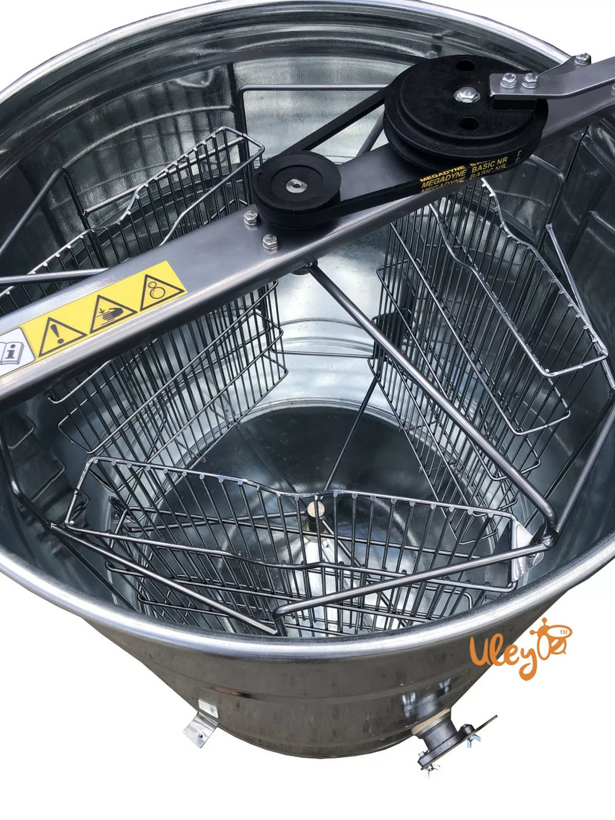 Оцинкована медогонка 3-х рамкова, поворотна. Ремінний привід