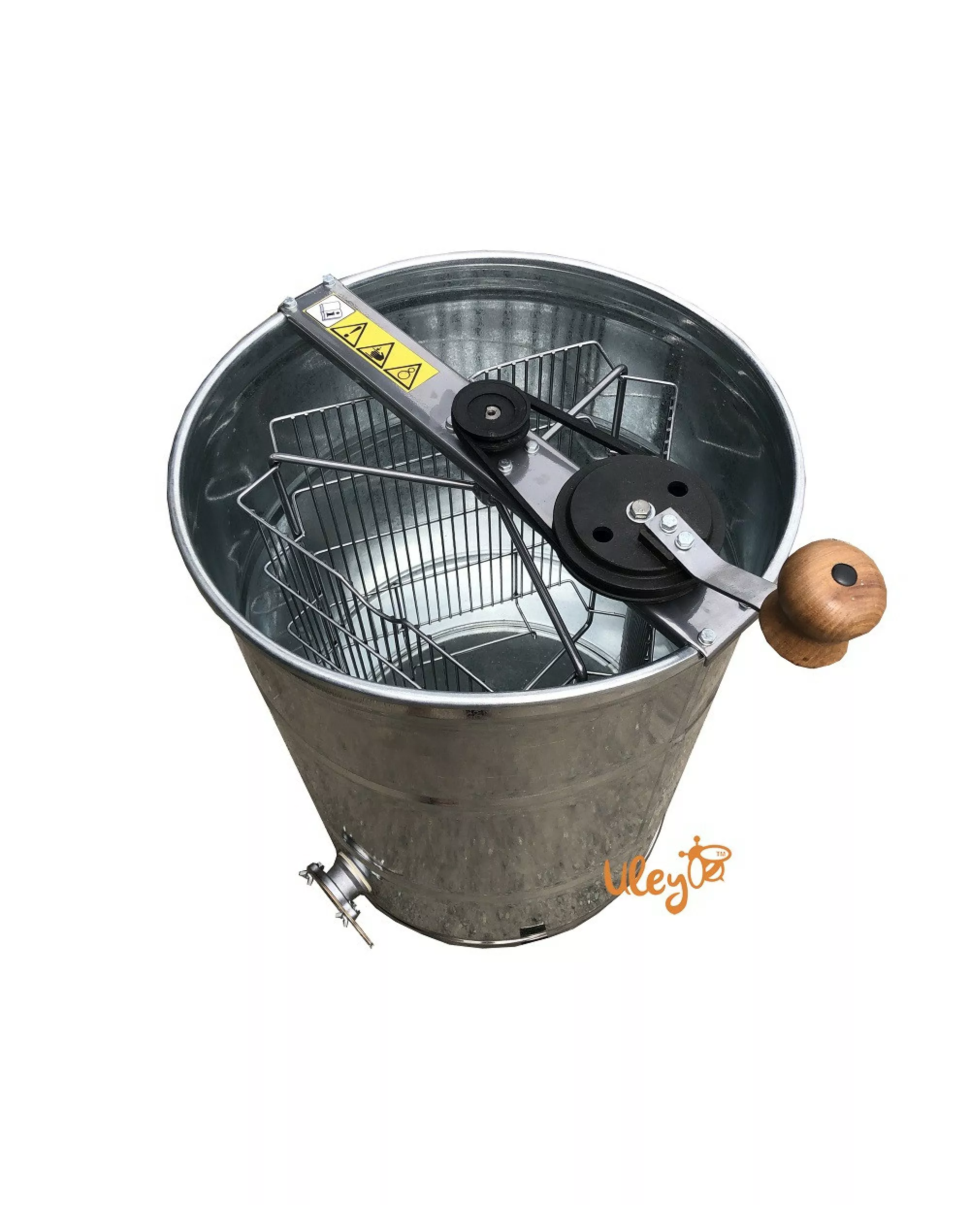 Оцинкована медогонка 3-х рамкова, НЕ поворотна. Ремінний привід