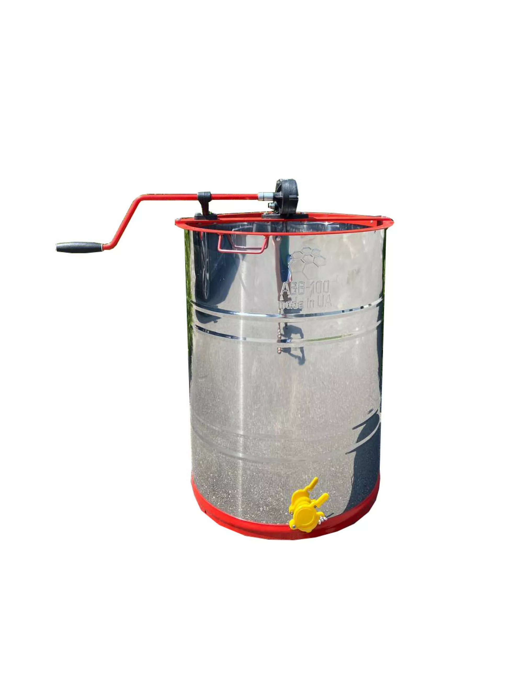 Нержавіюча медогонка з поворотом касет 2-х рамкова, касета зварна, пофарбована порошковою фарбою