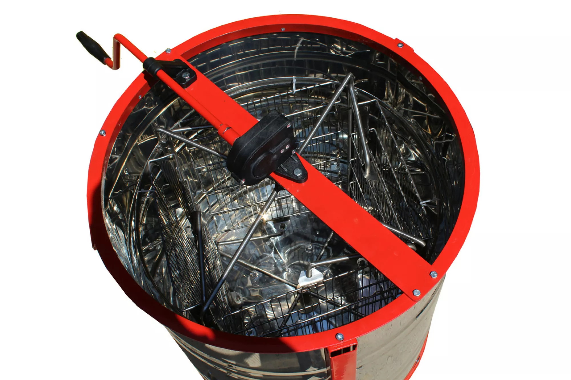 Медогонка 4-х Рамкова Нержавіюча, Поворотна. Касети Нержавіючі. Ротор Нержавіючий. З Підставкою