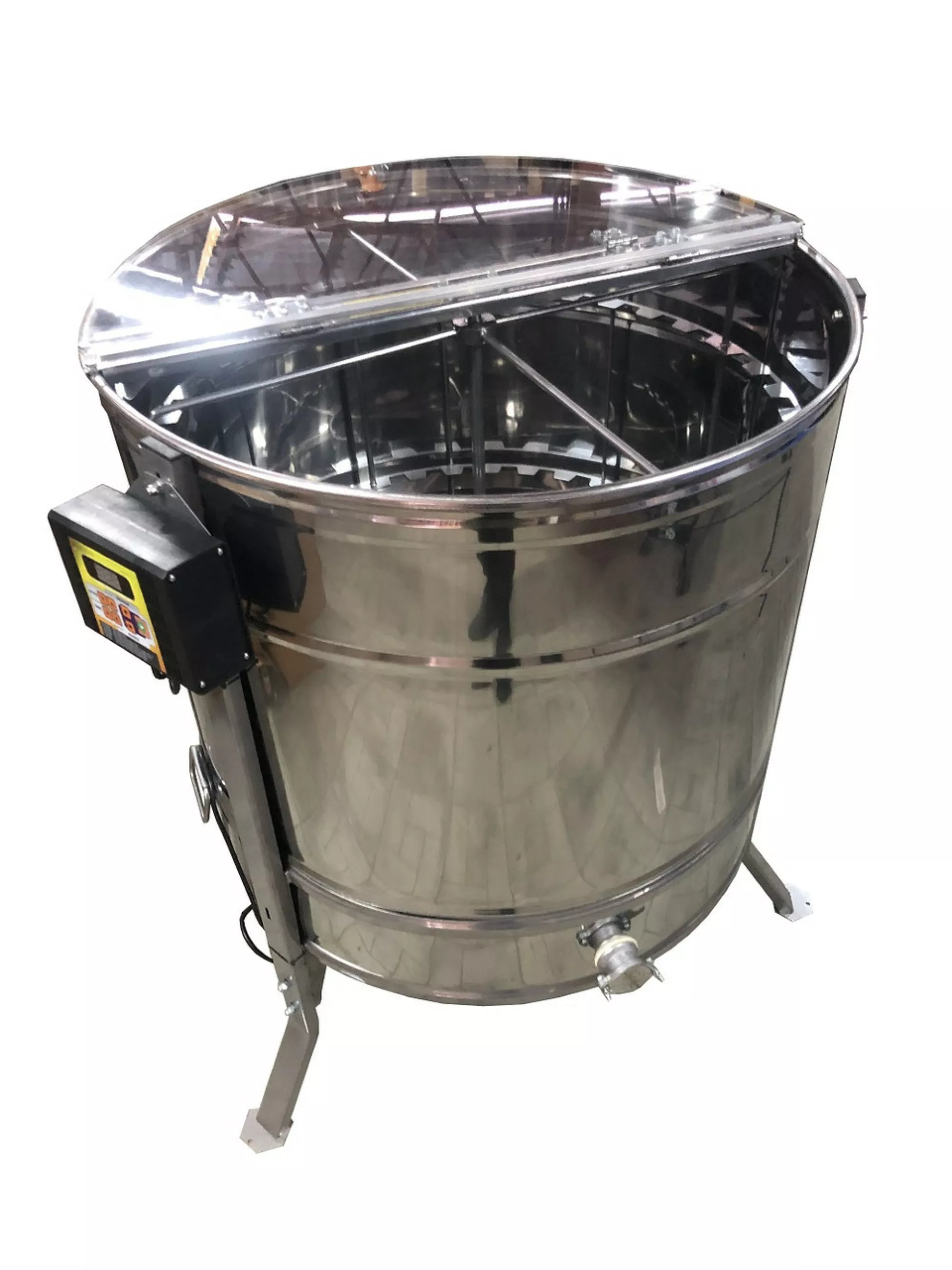 Медогонка радіальна нержавіюча автоматична (18 рамок Дадан, 36 рамок Рута, 36 магазинні рамки)