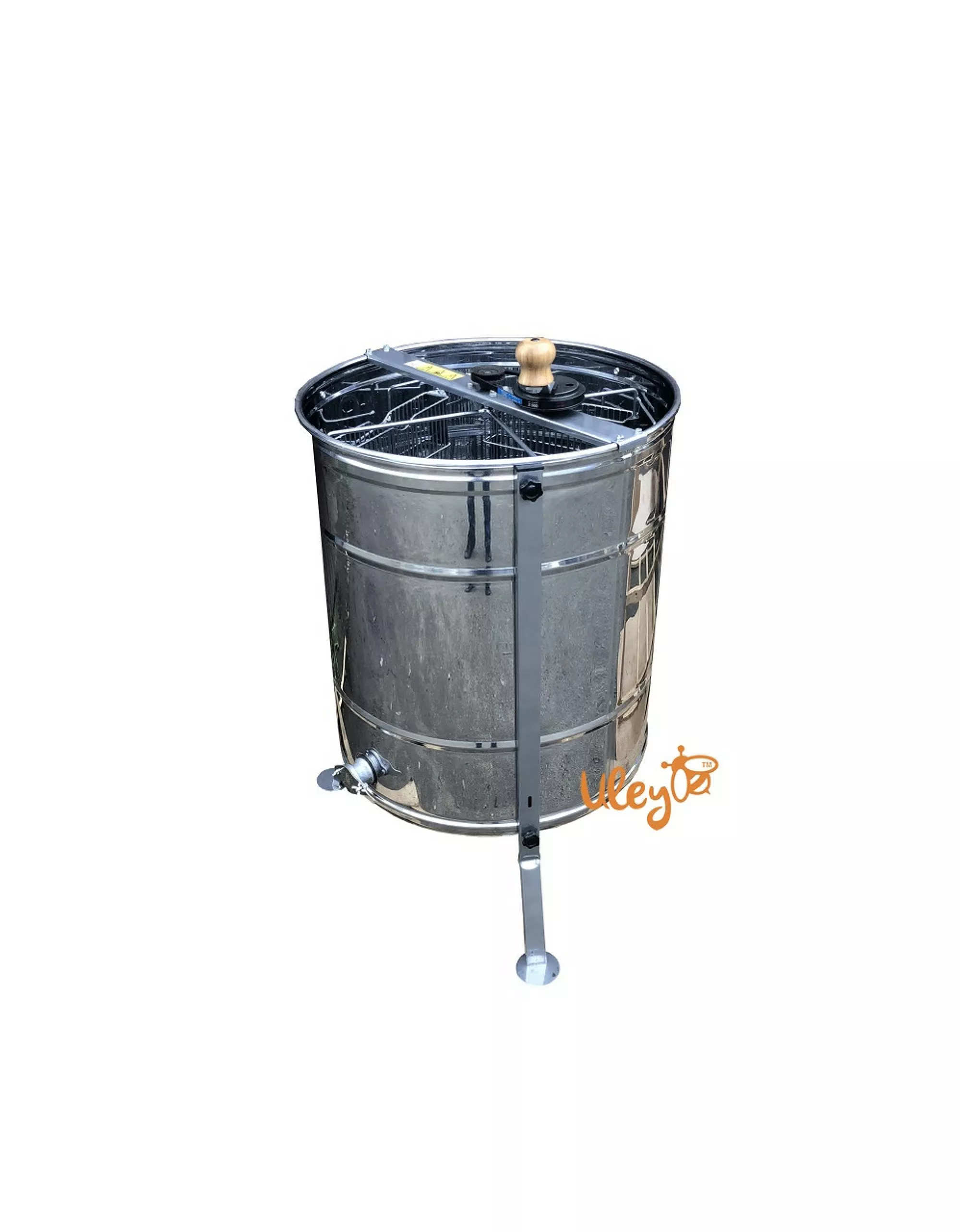 Нержавіюча медогонка 4-х рамкову, поворотна. Ремінний привід. З ПІДСТАВКОЮ