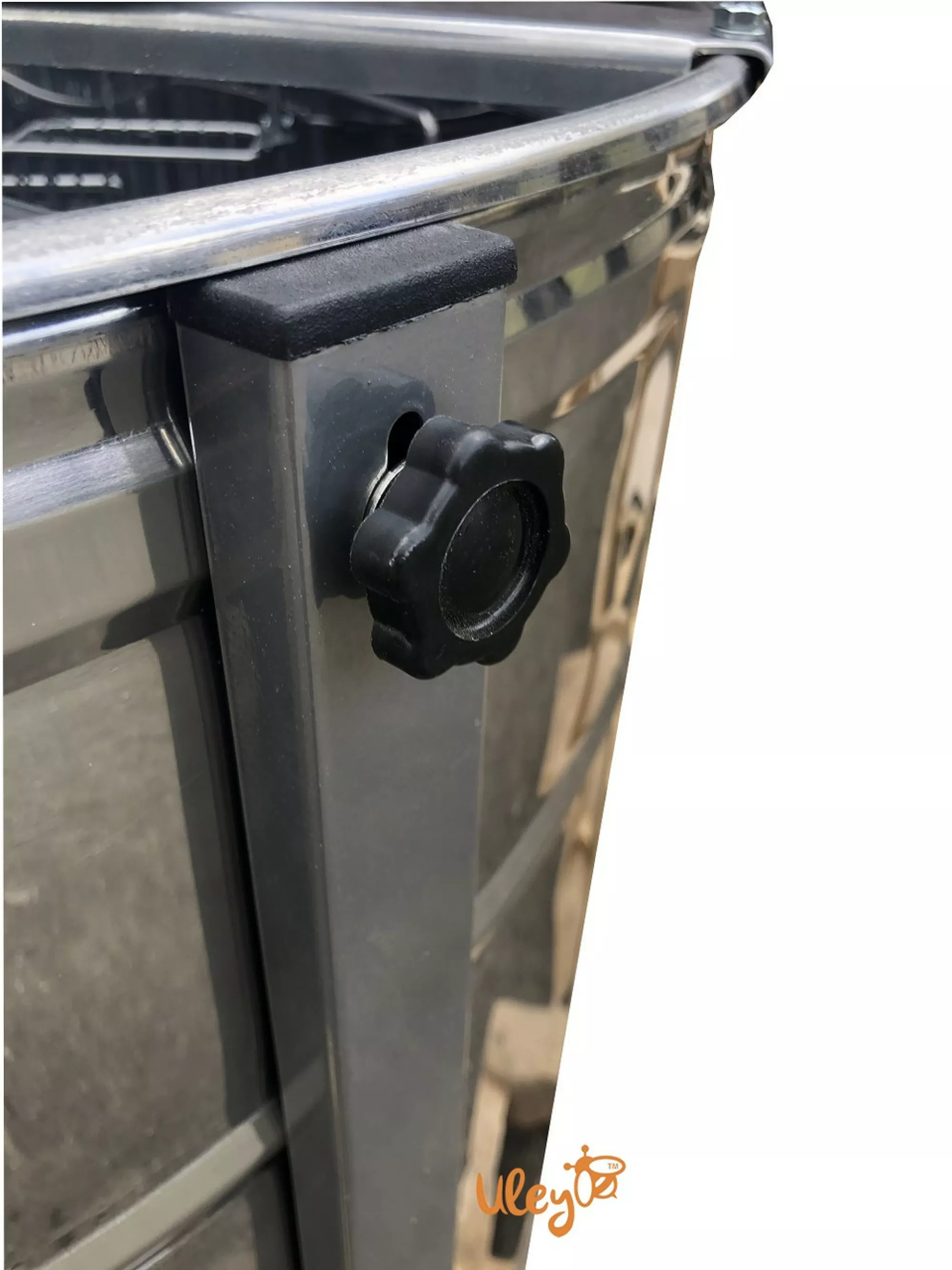 Нержавіюча медогонка 4-х рамкову, поворотна. Ремінний привід. З ПІДСТАВКОЮ