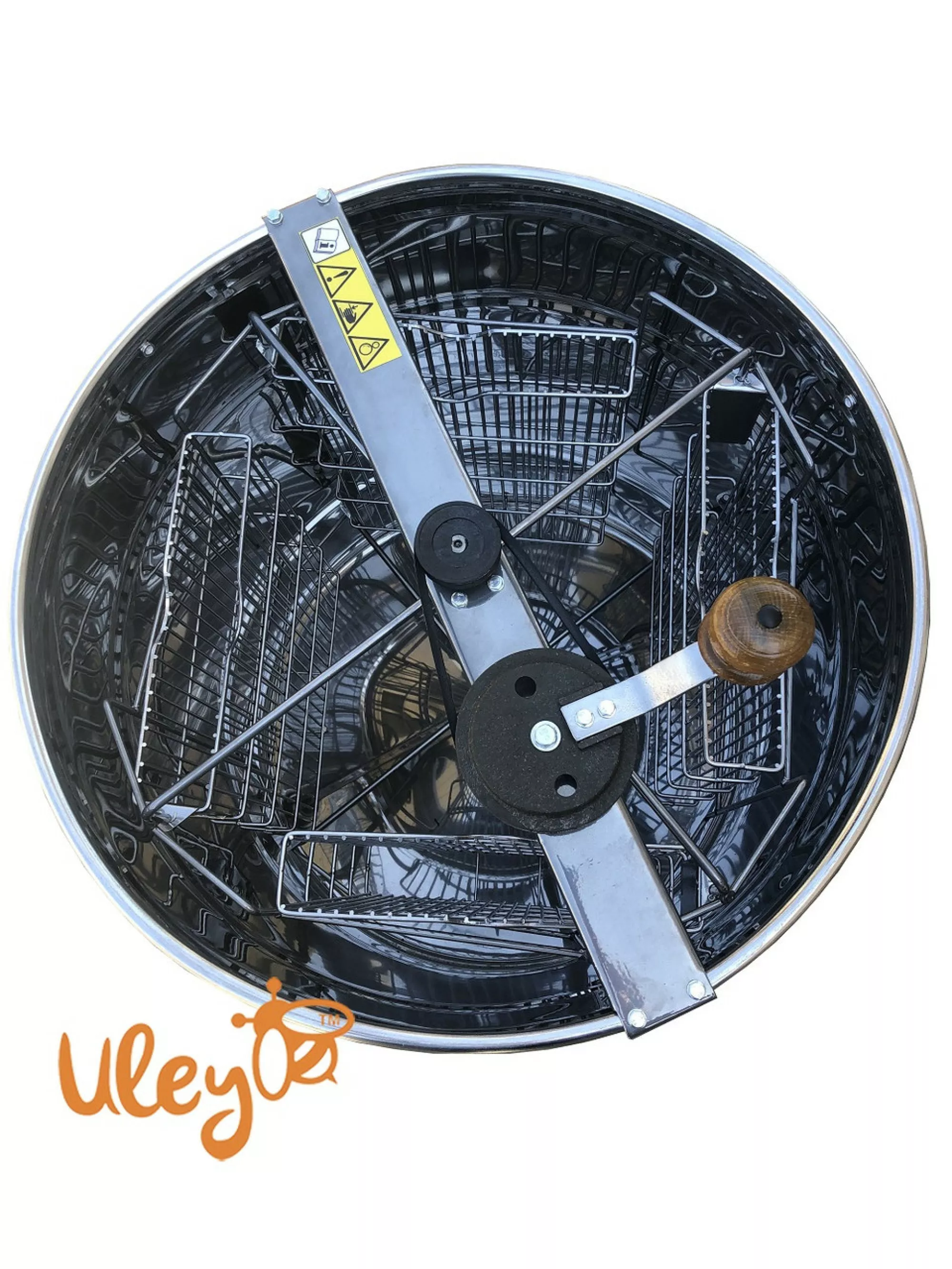 Нержавіюча медогонка 4-х рамкову, поворотна. Ремінний привід