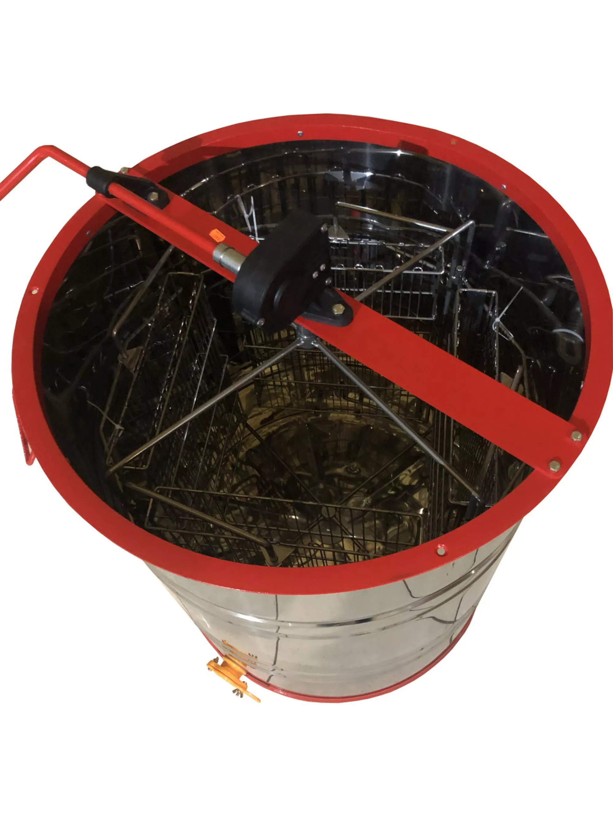 Медогонка 4-х Рамкову. Нержавіюча (AISI 430), Поворотна. Касети зварні, пофарбовані порошковою фарбою