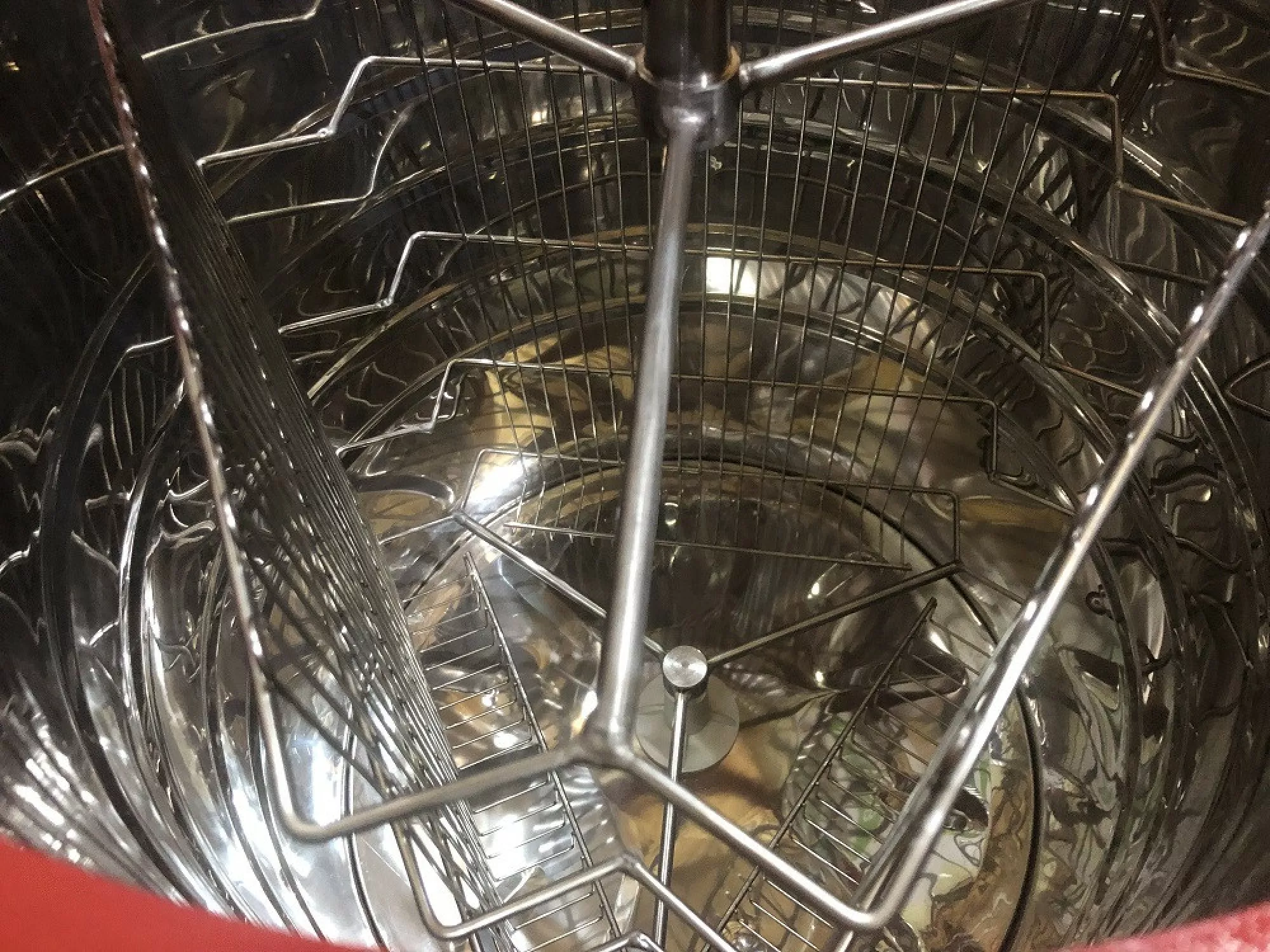 Медогонка 3-х Рамкову. Нержавіюча, НЕ поворотна Касети Нержавіючі. Ротор Нержавіючий