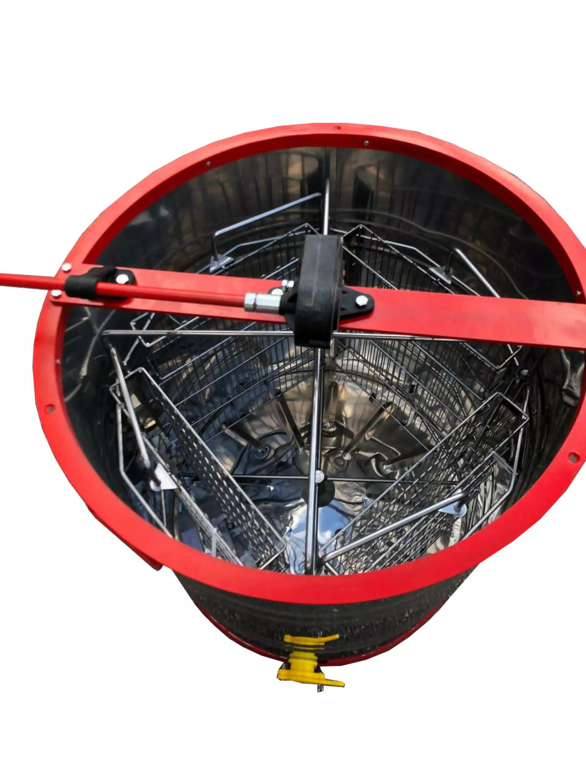 Медогонка 4-х Рамкову. Нержавіюча, Поворотна. Касети зварні, пофарбовані порошковою фарбою