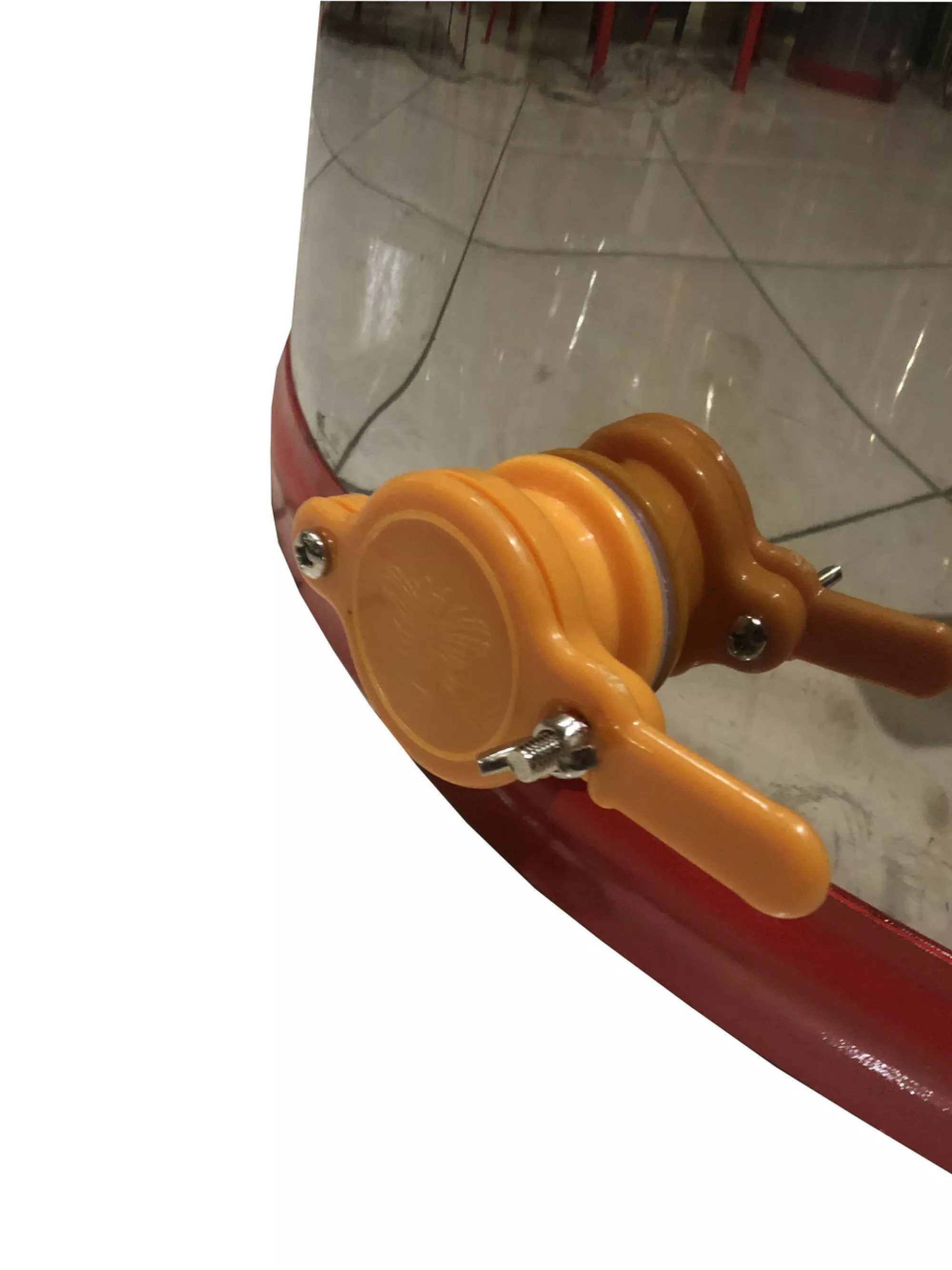 Медогонка 4-х Рамкову. Нержавіюча (AISI 430), Поворотна. Касети зварні, пофарбовані порошковою фарбою