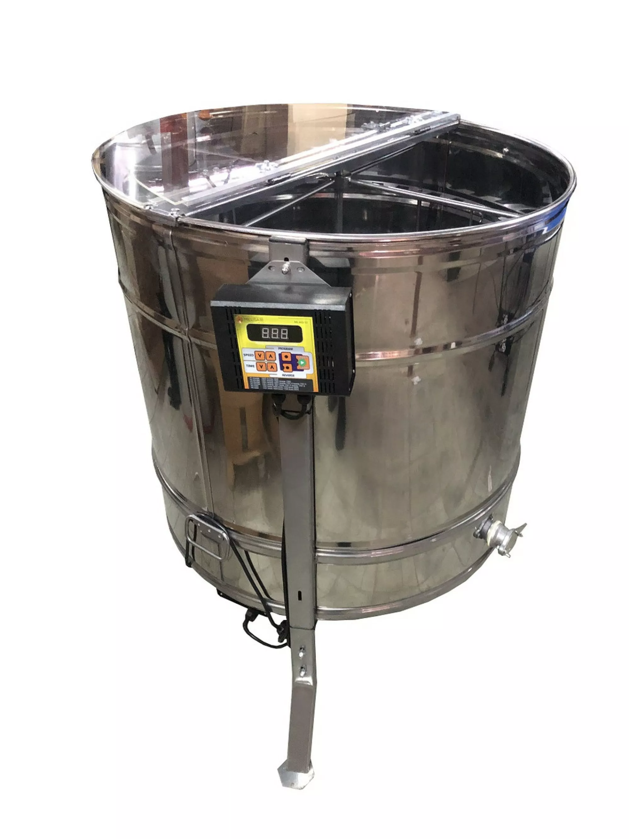 Медогонка радіальна нержавіюча автоматична (18 рамок Дадан, 36 рамок Рута, 36 магазинні рамки)