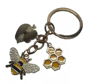 Брелок металевий “Соти та Бджілки”