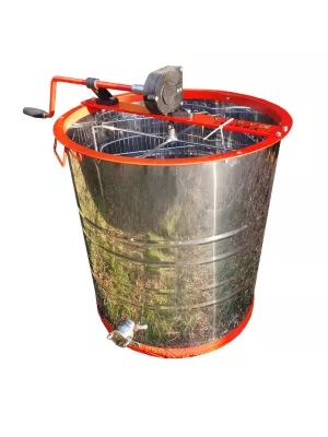 Медогонка нержавіюча 4-х рамкова РКС (ротор і, касети нержавіючі), касети зварні не поворотні